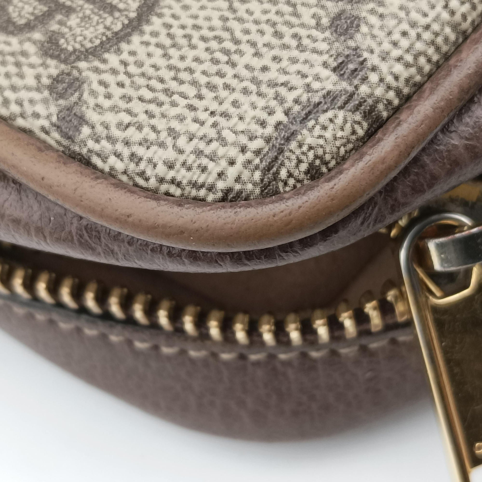 Pre-owned Gucci OPHIDIA brown×red×green PVC coated canvas×Leather 517350 shoulderbag | stylenewstar
