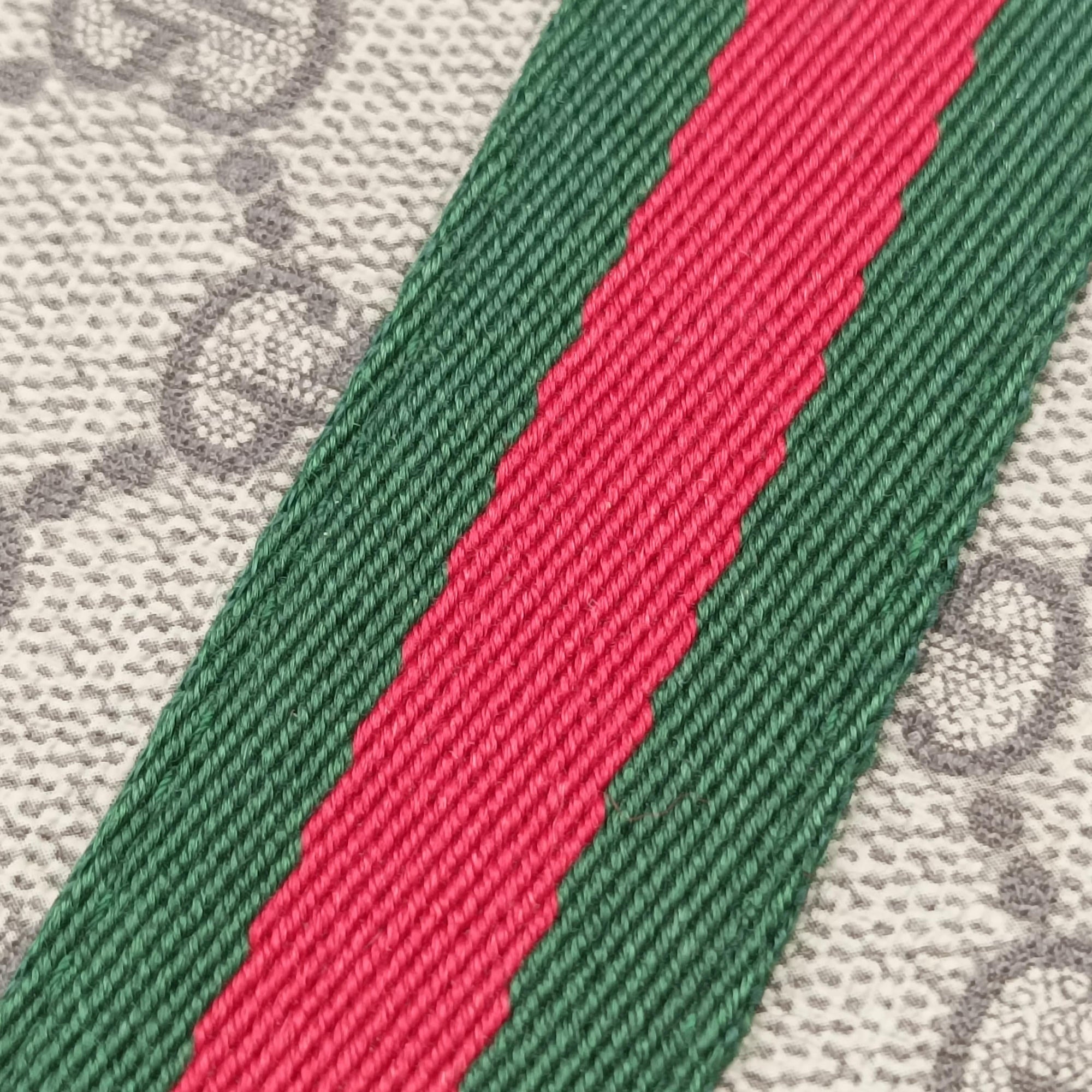 Pre-owned Gucci OPHIDIA brown×red×green PVC coated canvas×Leather 517350 shoulderbag | stylenewstar