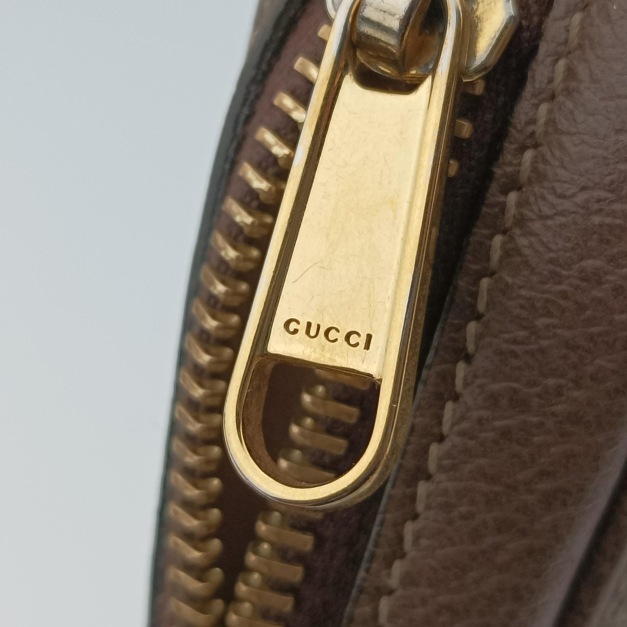 Pre-owned Gucci OPHIDIA brown×red×green PVC coated canvas×Leather 517350 shoulderbag | stylenewstar