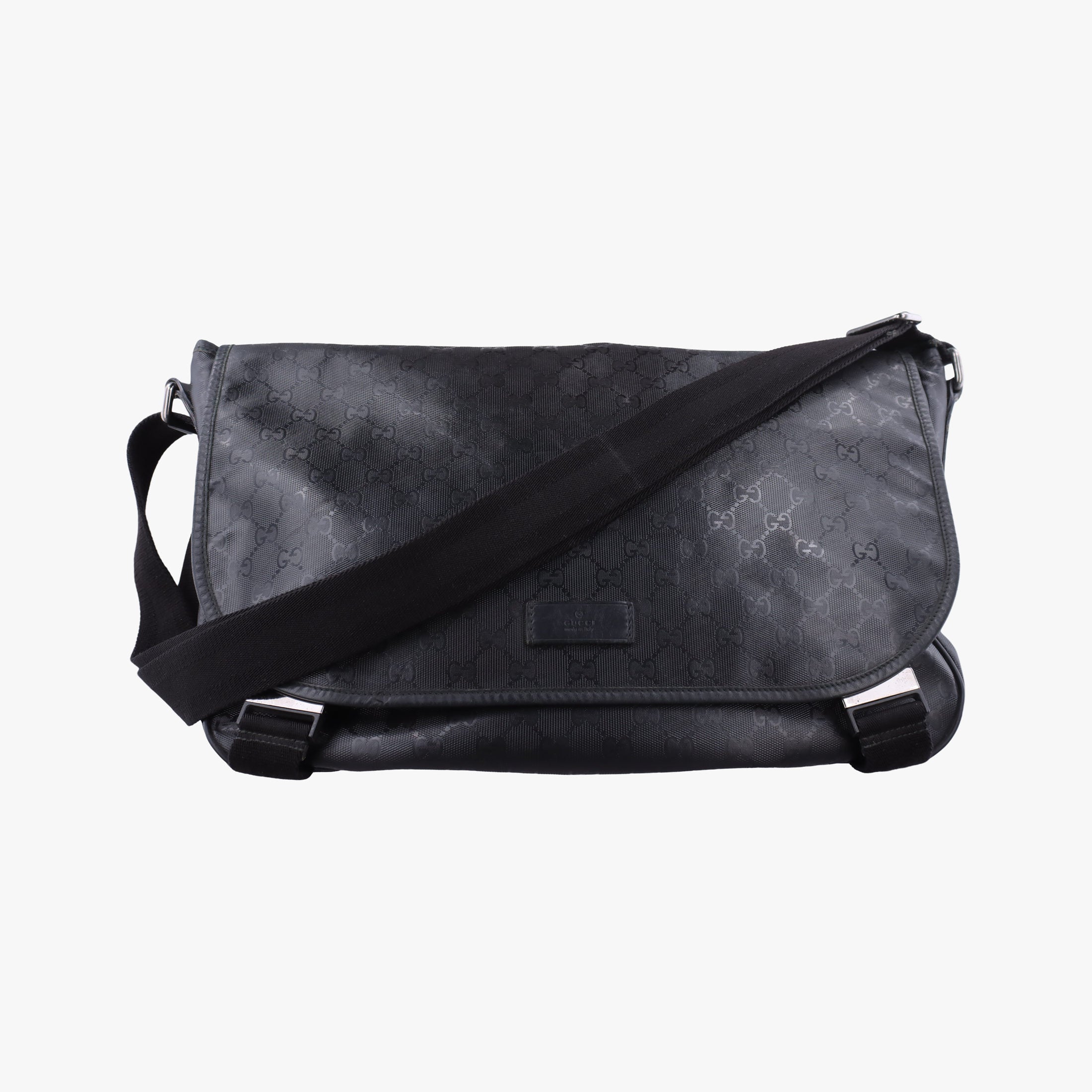 Pre-owned Gucci GG Imprime Messenger Black PVC coated canvas 201725 shoulderbag | stylenewstar