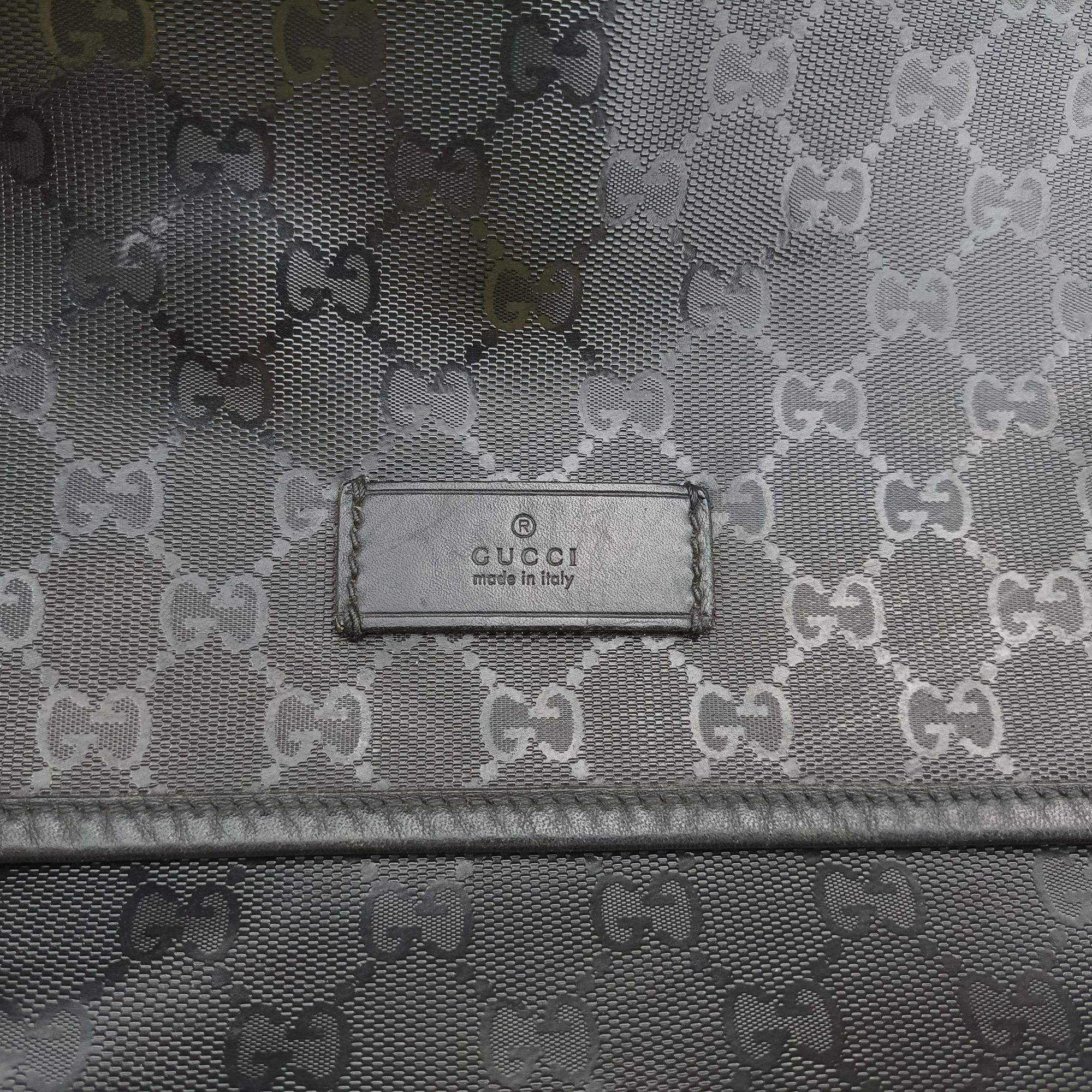Pre-owned Gucci GG Imprime Messenger Black PVC coated canvas 201725 shoulderbag | stylenewstar