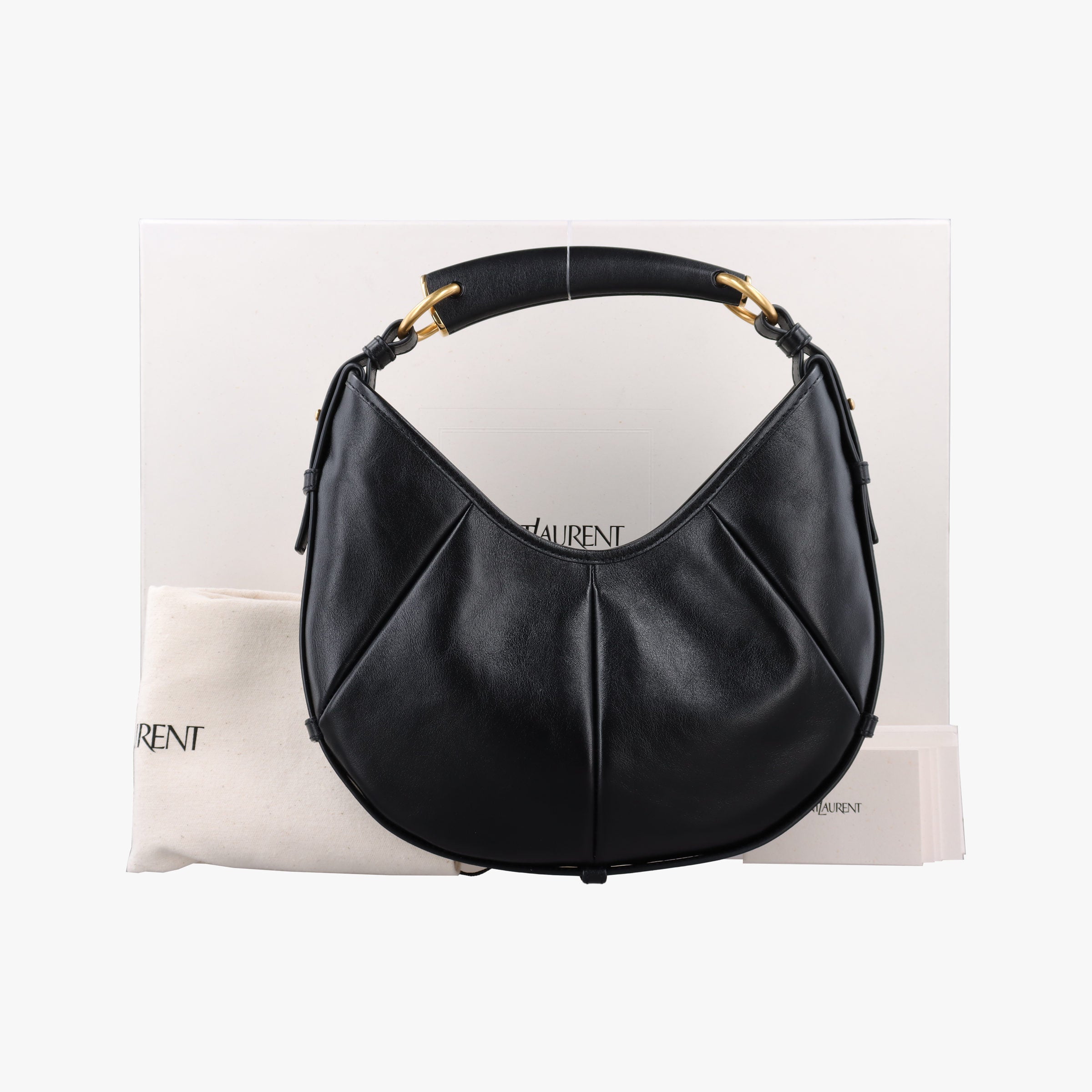 Pre-owned Yves Saint Laurent Mombasa Black Leather 848818 handbag | stylenewstar