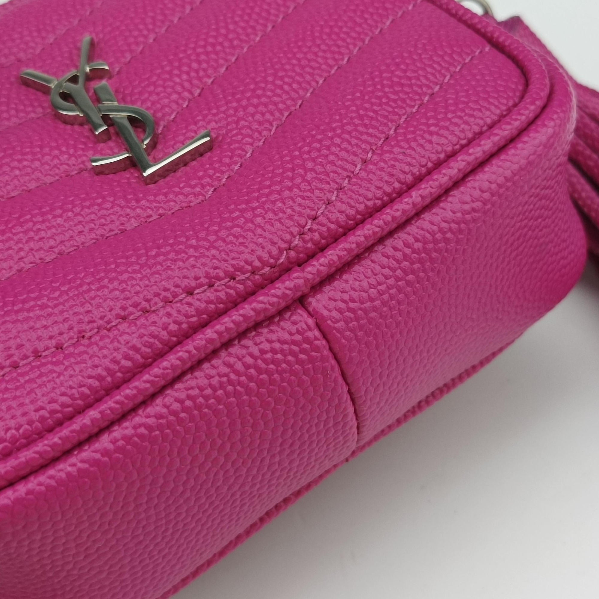 Pre-owned Yves Saint Laurent baby lou Rose Leather 635088 shoulderbag | stylenewstar