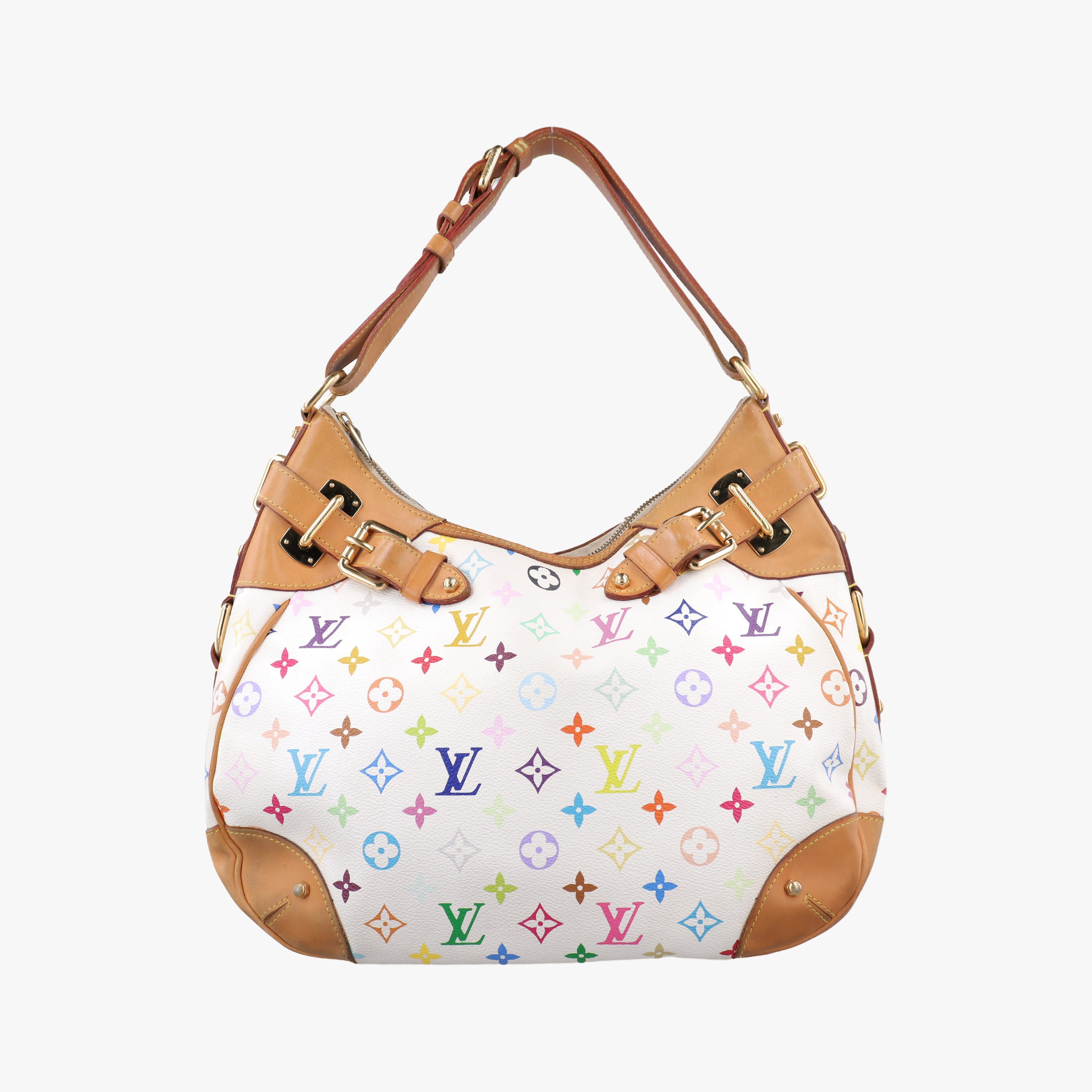 Secondhand Louis Vuitton GRETA white Monogram Multicolor M40195 shoulderbag | stylenewstar