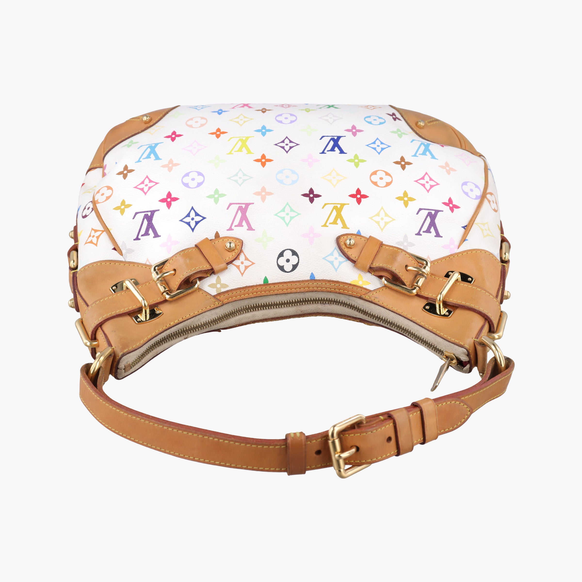 Secondhand Louis Vuitton GRETA white Monogram Multicolor M40195 shoulderbag | stylenewstar