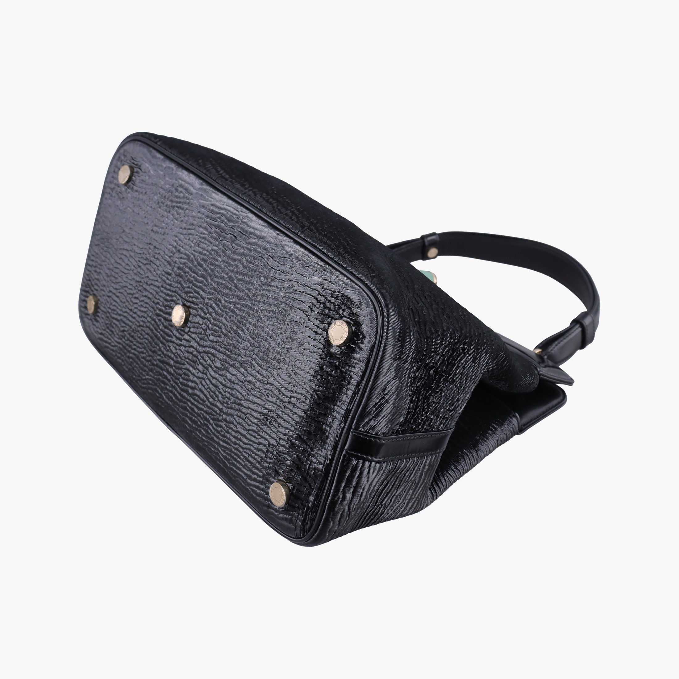 Pre-owned Bvlgari Python Isabella Rossellini Black patent  shoulderbag | stylenewstar