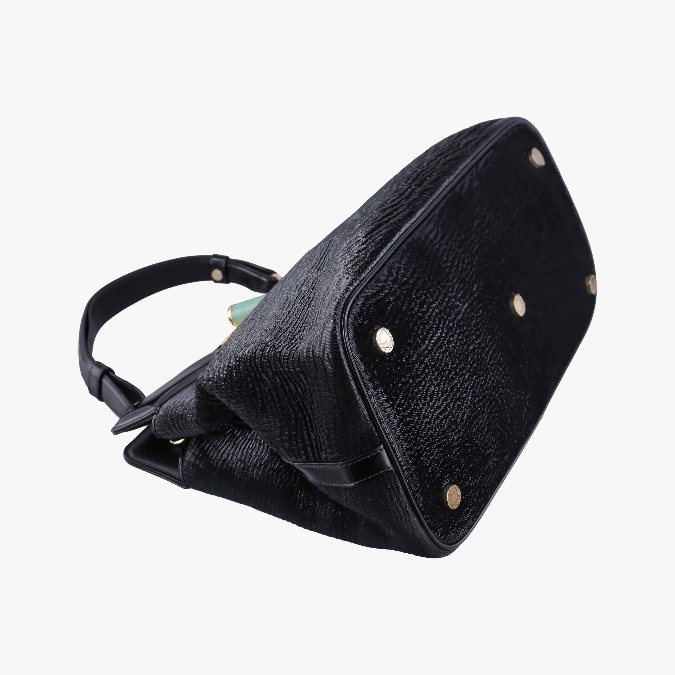 Pre-owned Bvlgari Python Isabella Rossellini Black patent  shoulderbag | stylenewstar