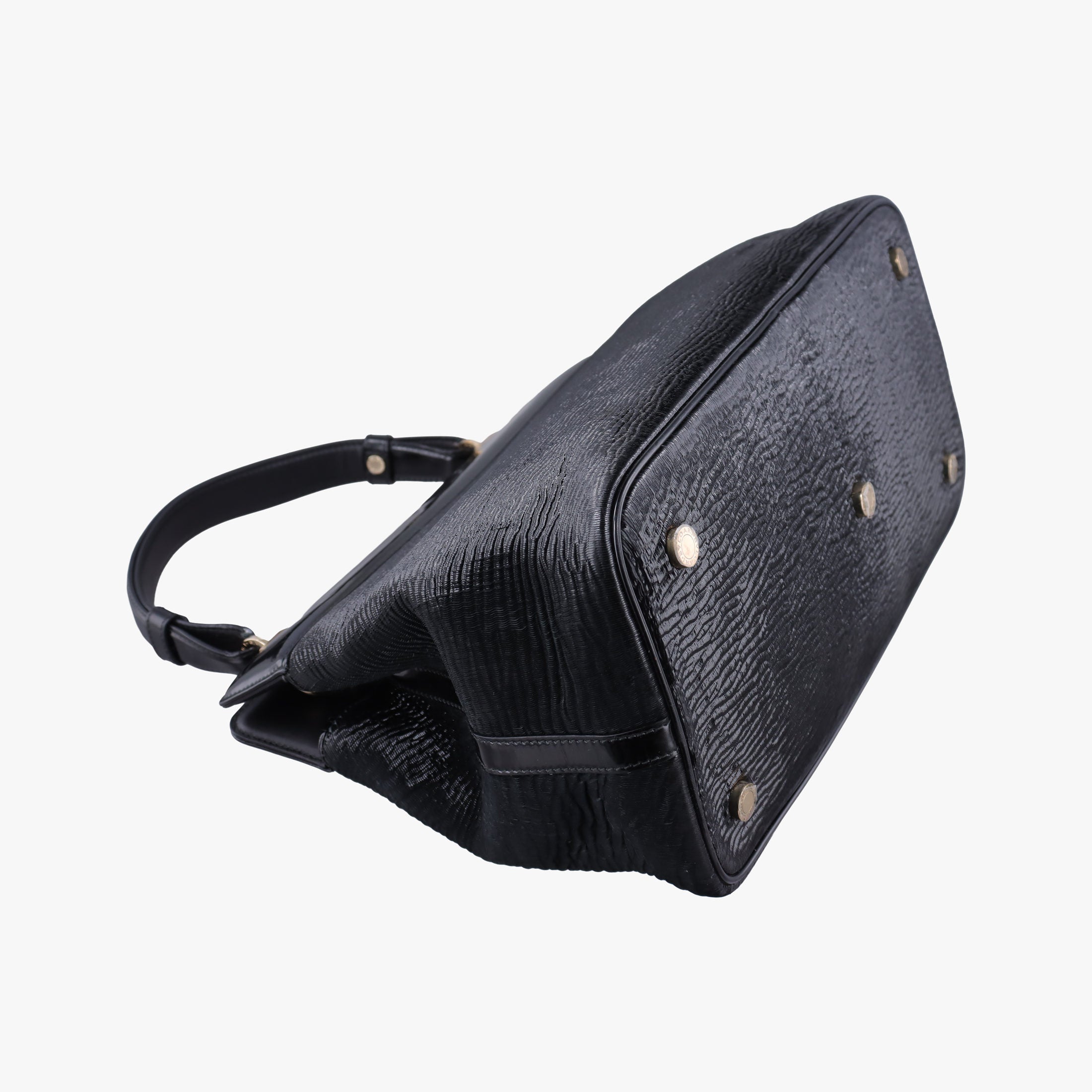 Pre-owned Bvlgari Python Isabella Rossellini Black patent  shoulderbag | stylenewstar