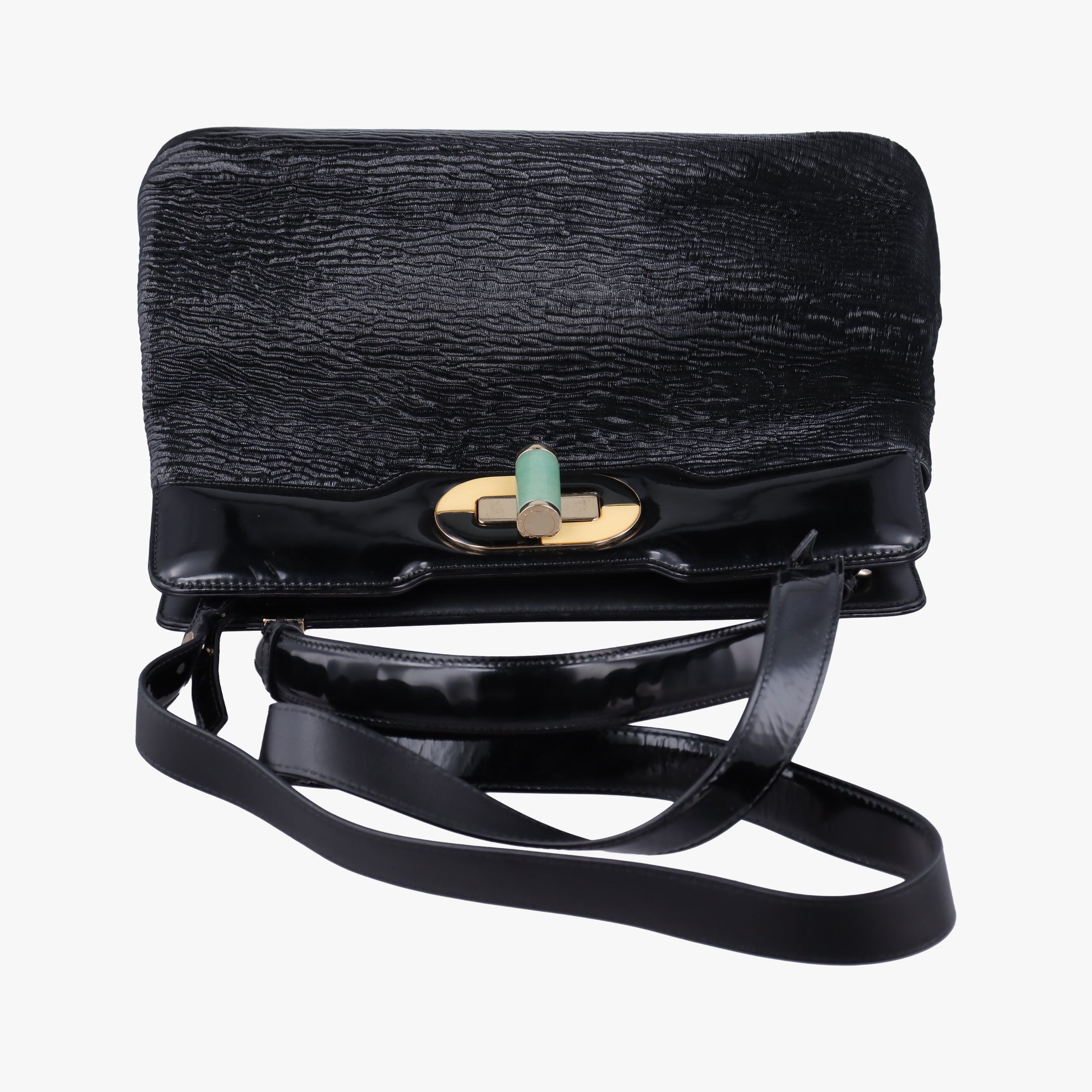 Pre-owned Bvlgari Python Isabella Rossellini Black patent  shoulderbag | stylenewstar