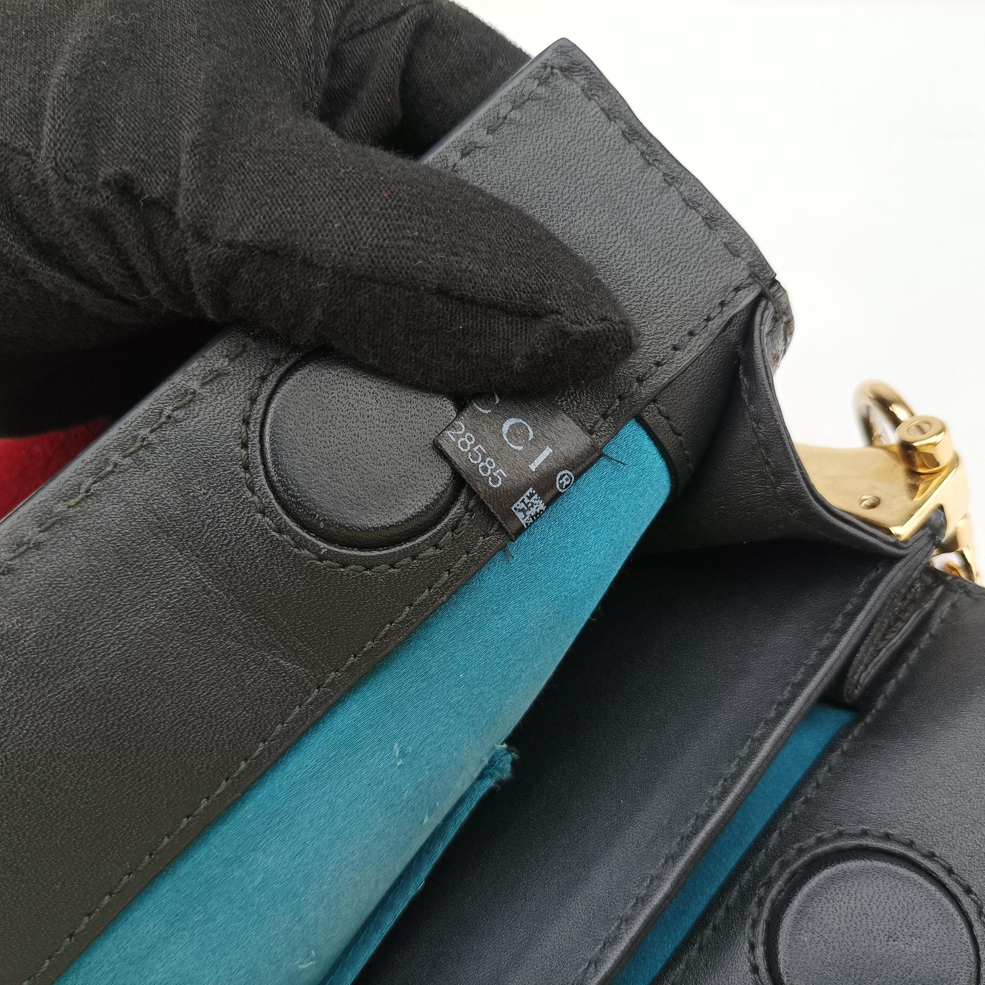 Pre-owned Gucci Ophidia Red×Black Suede×leather 503877 shoulderbag | stylenewstar