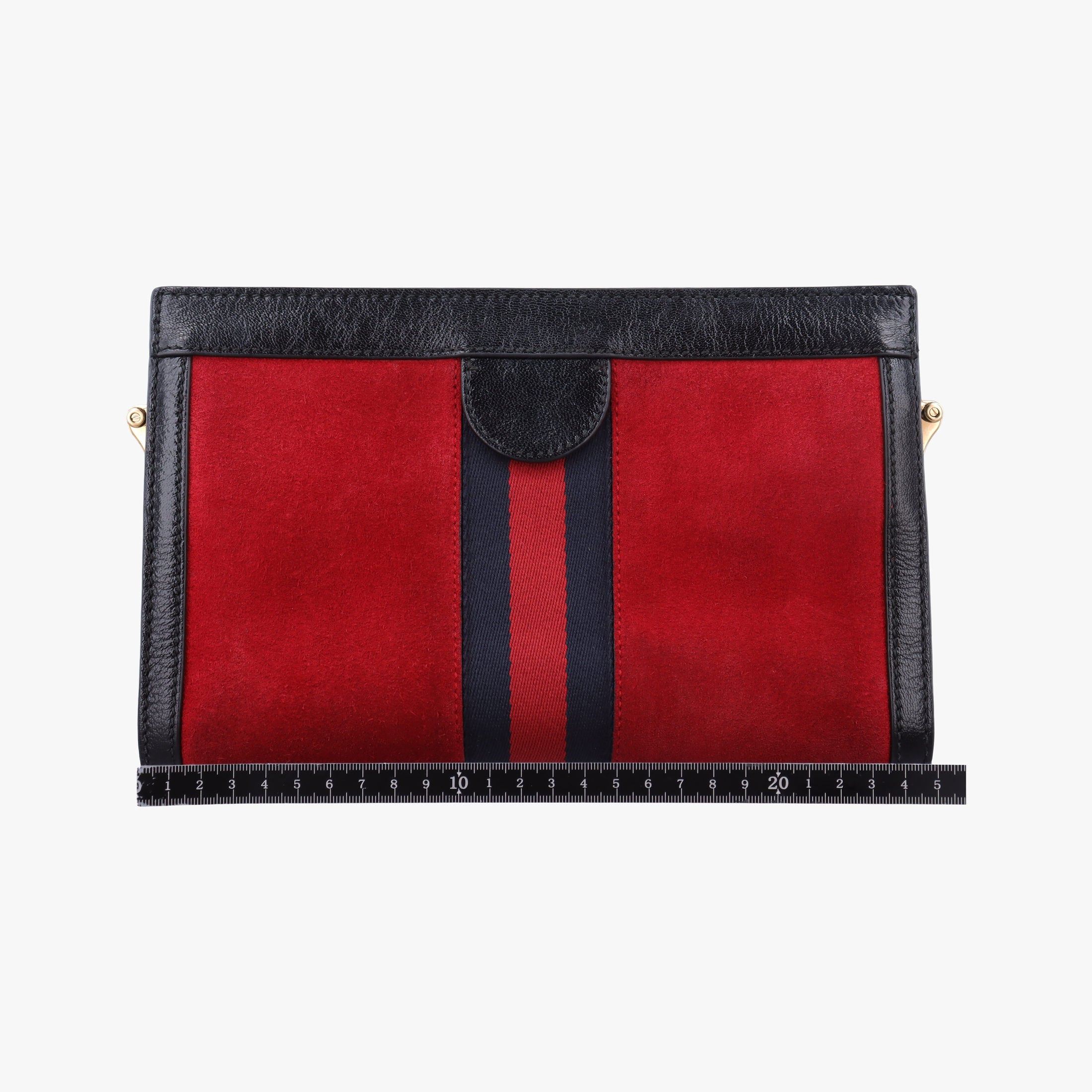 Pre-owned Gucci Ophidia Red×Black Suede×leather 503877 shoulderbag | stylenewstar