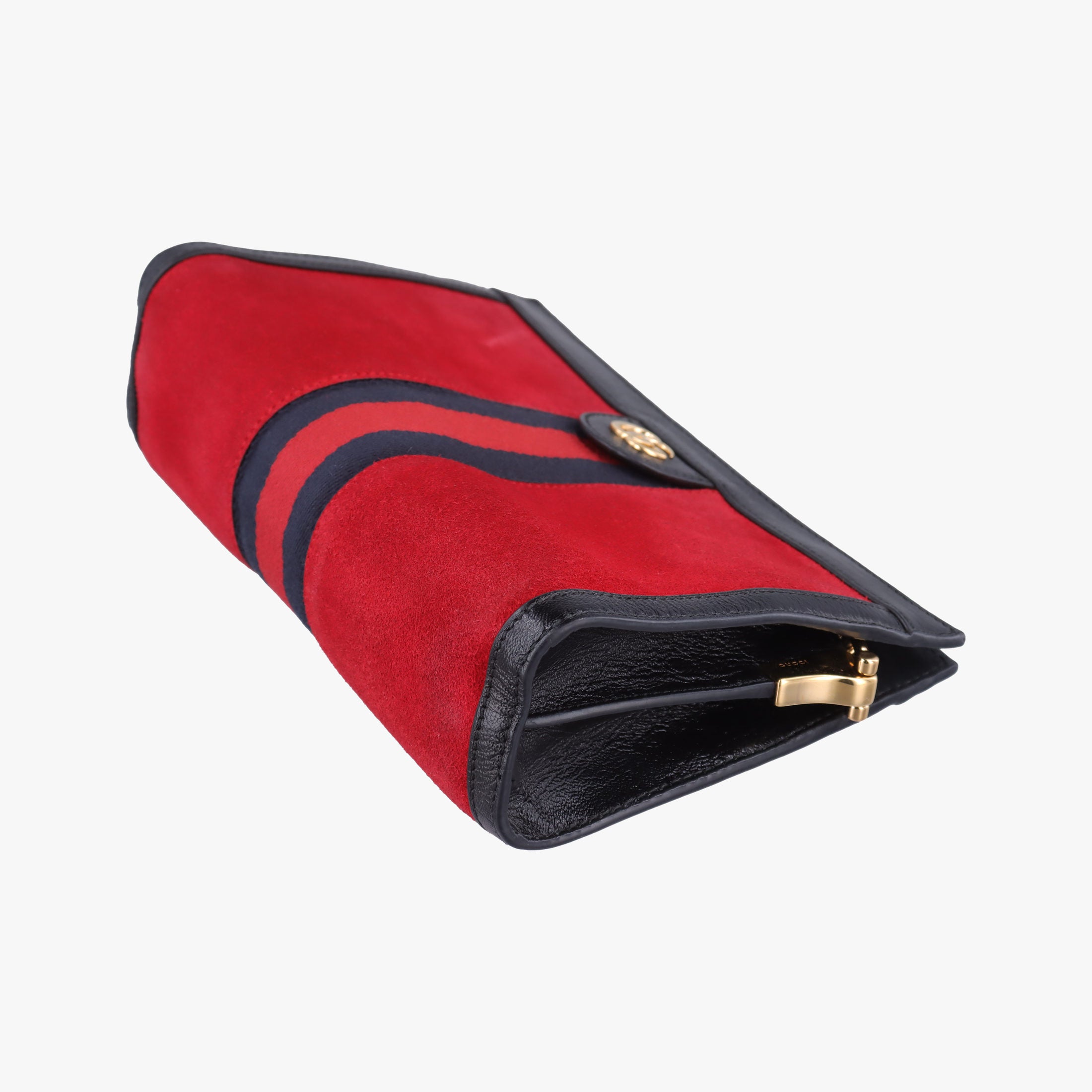 Pre-owned Gucci Ophidia Red×Black Suede×leather 503877 shoulderbag | stylenewstar