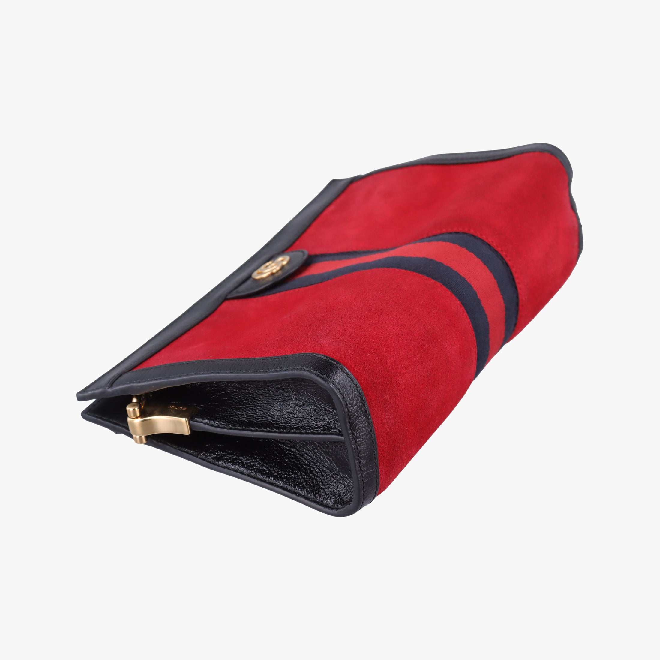 Pre-owned Gucci Ophidia Red×Black Suede×leather 503877 shoulderbag | stylenewstar
