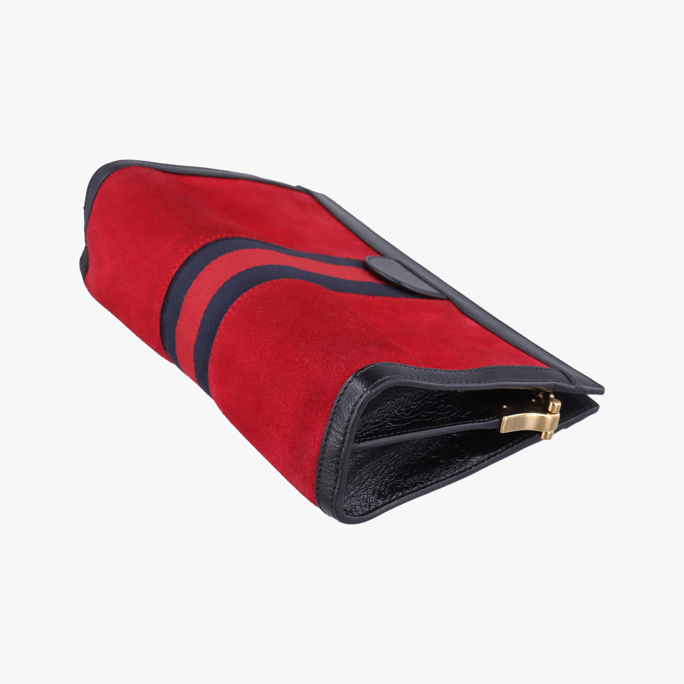 Pre-owned Gucci Ophidia Red×Black Suede×leather 503877 shoulderbag | stylenewstar