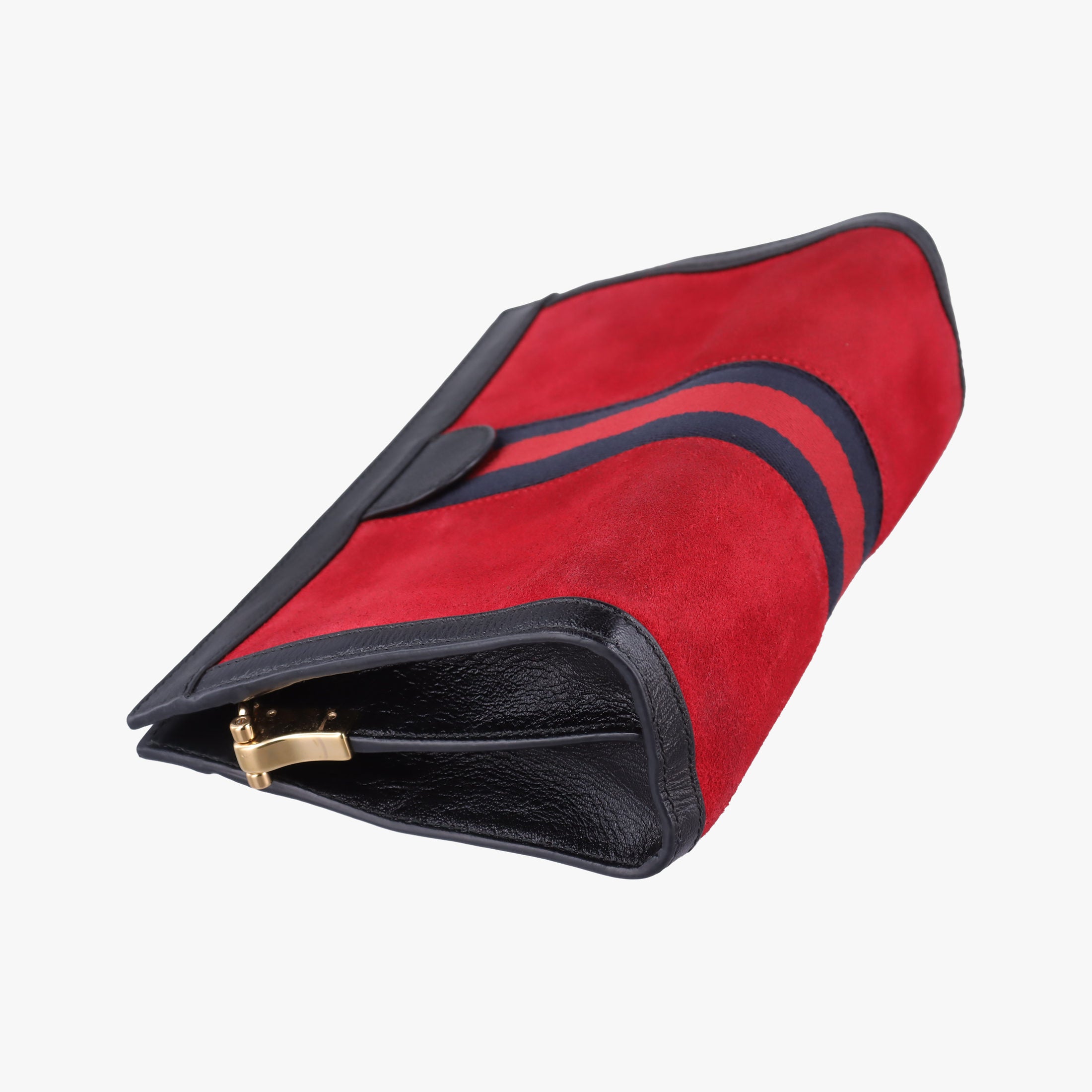Pre-owned Gucci Ophidia Red×Black Suede×leather 503877 shoulderbag | stylenewstar