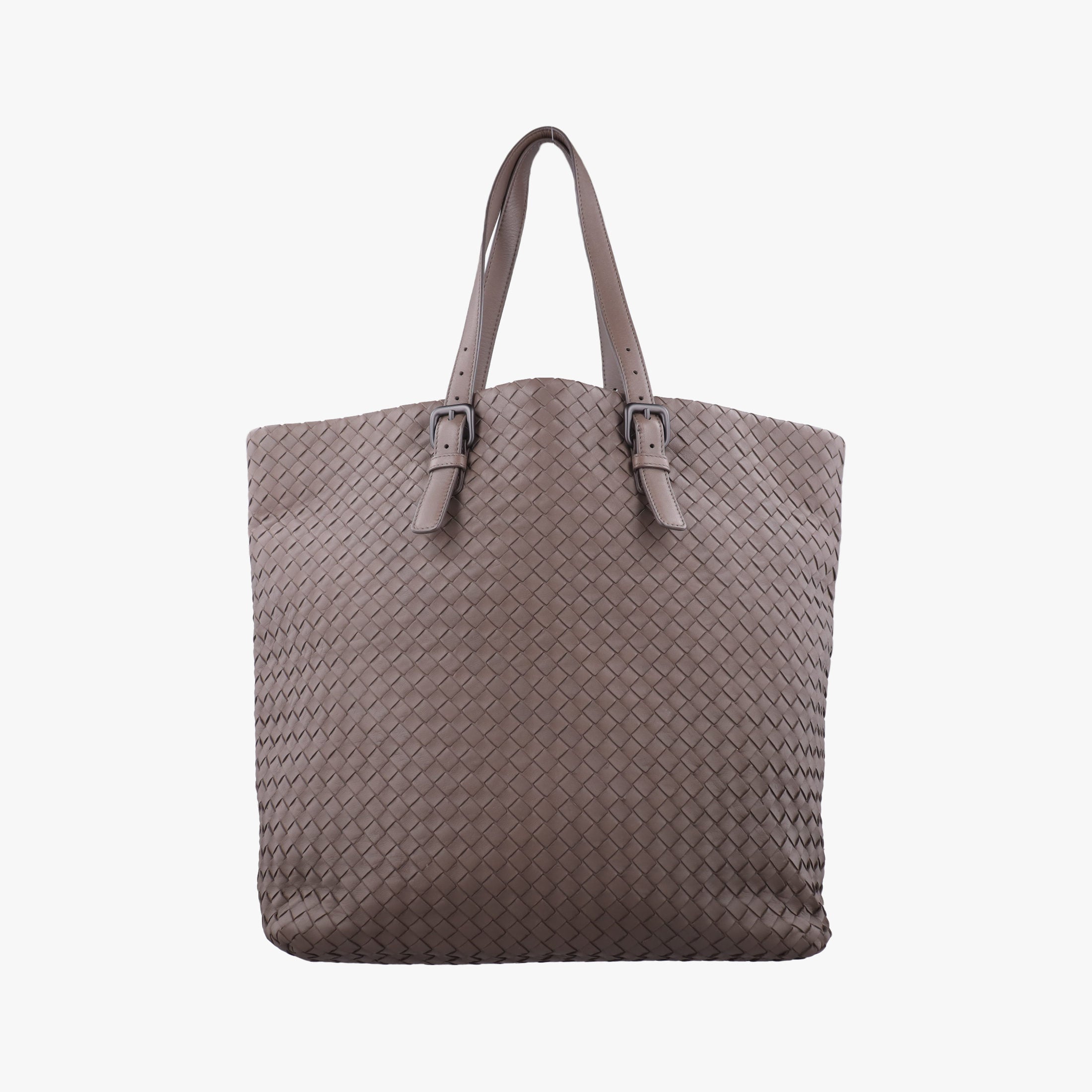 Pre-owned Bottega Veneta Intrecciato Shopper Acatl Brown lambskin  handbag | stylenewstar
