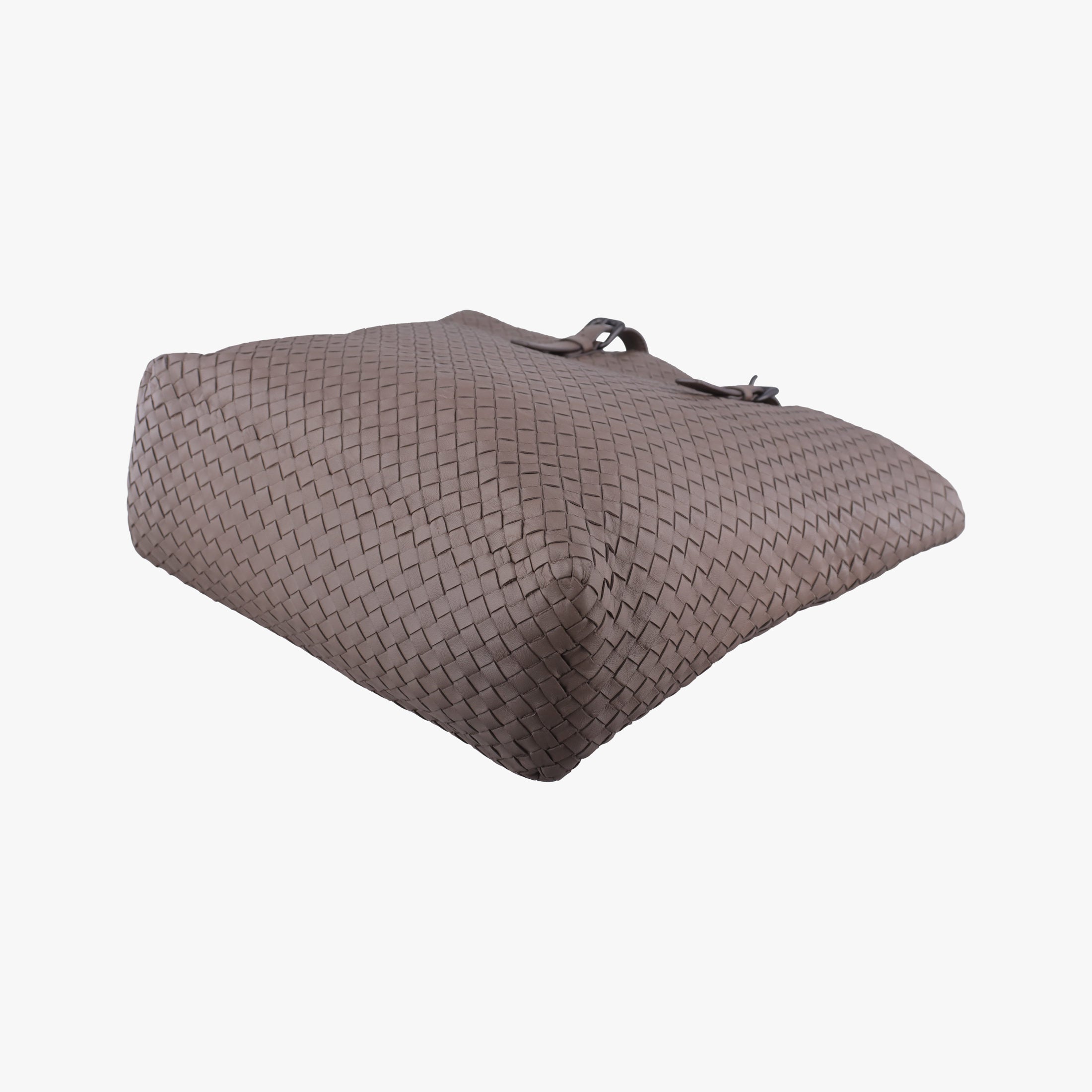 Pre-owned Bottega Veneta Intrecciato Shopper Acatl Brown lambskin  handbag | stylenewstar