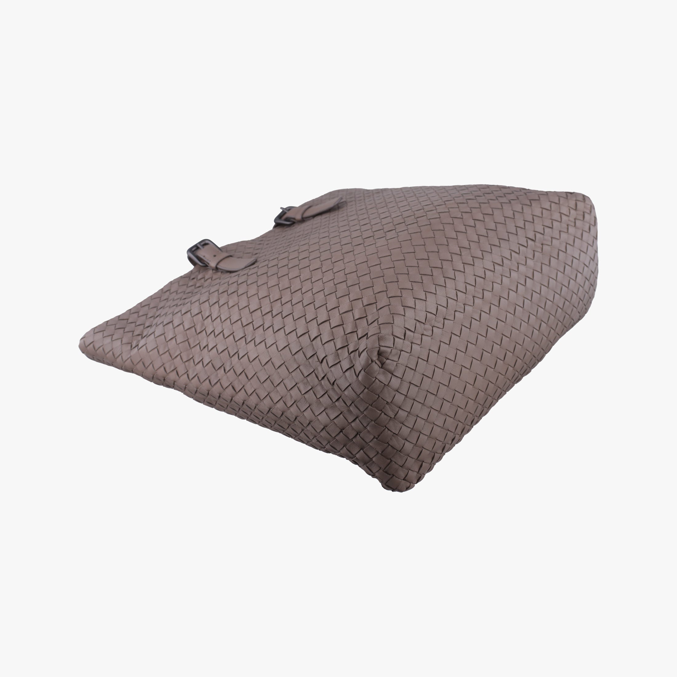 Pre-owned Bottega Veneta Intrecciato Shopper Acatl Brown lambskin  handbag | stylenewstar