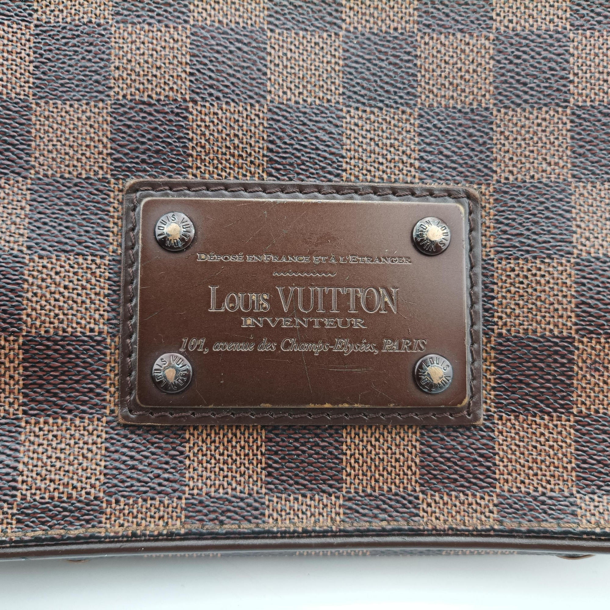 Pre-owned Louis Vuitton BROOKLYN PM EBENE Damier Canvas N51210 shoulderbag | stylenewstar