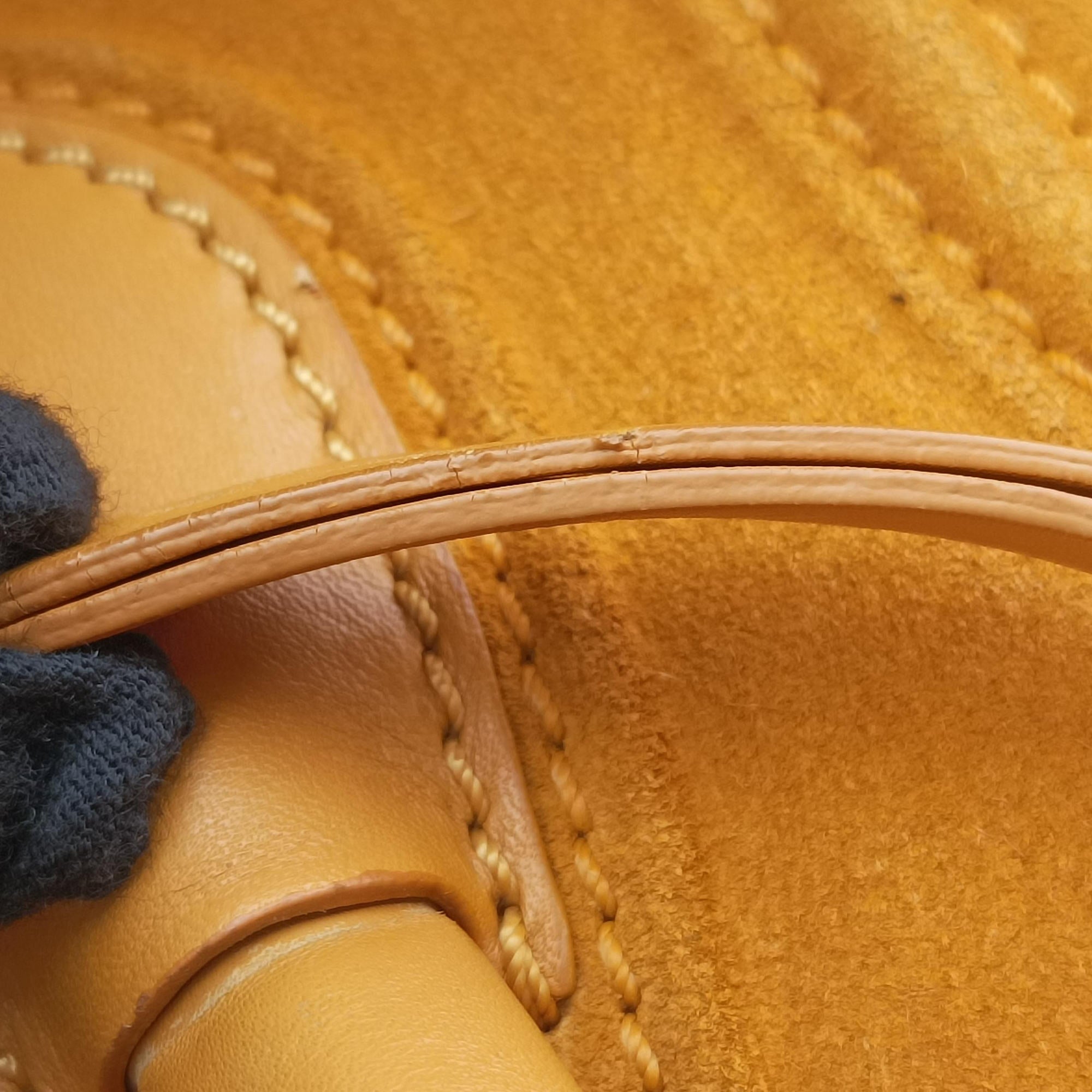 Pre-owned Celine Luggage Small Square Phantom Yellow suede  handbag | stylenewstar