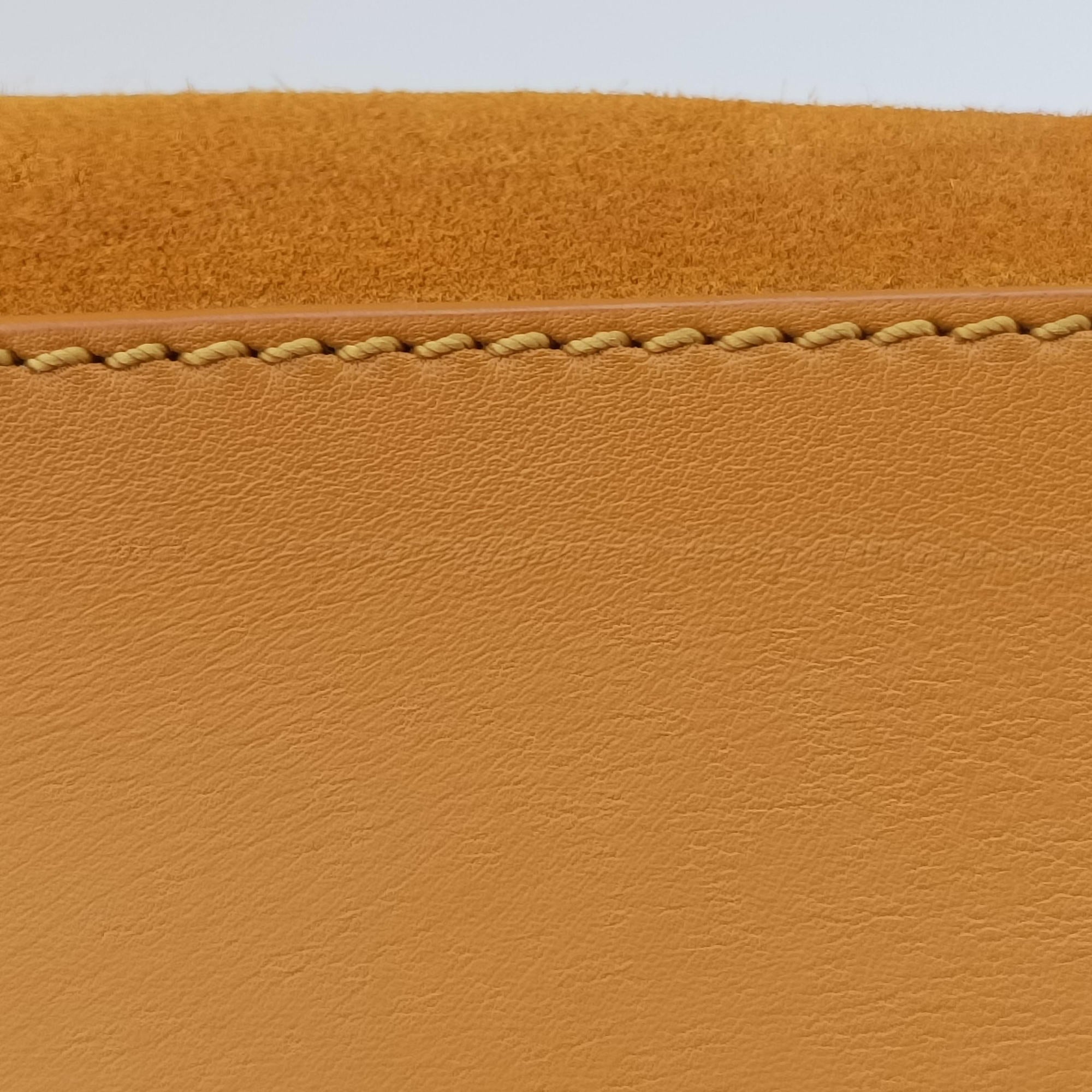 Pre-owned Celine Luggage Small Square Phantom Yellow suede  handbag | stylenewstar