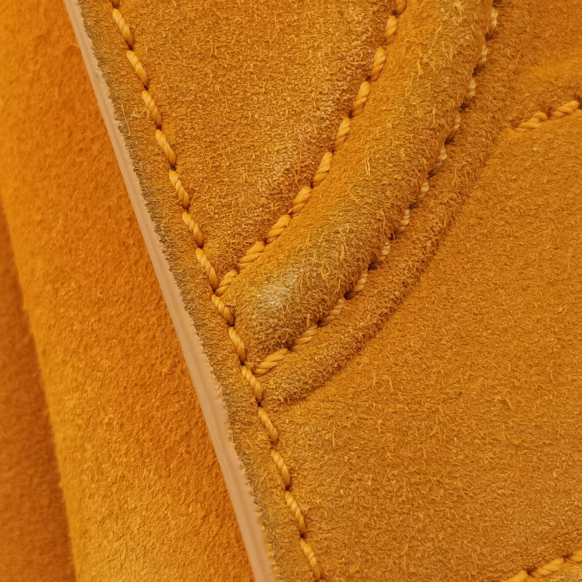 Pre-owned Celine Luggage Small Square Phantom Yellow suede  handbag | stylenewstar