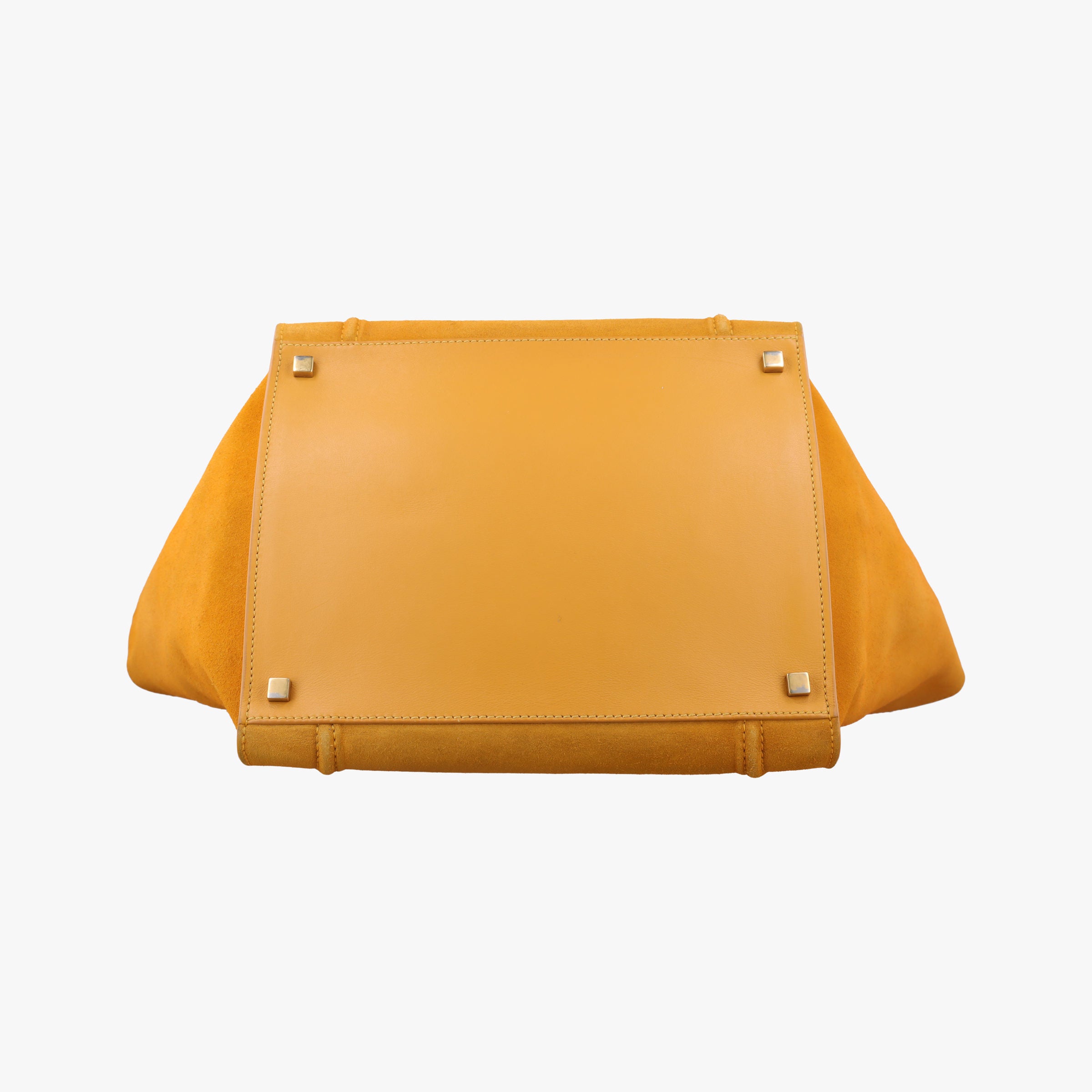 Pre-owned Celine Luggage Small Square Phantom Yellow suede  handbag | stylenewstar