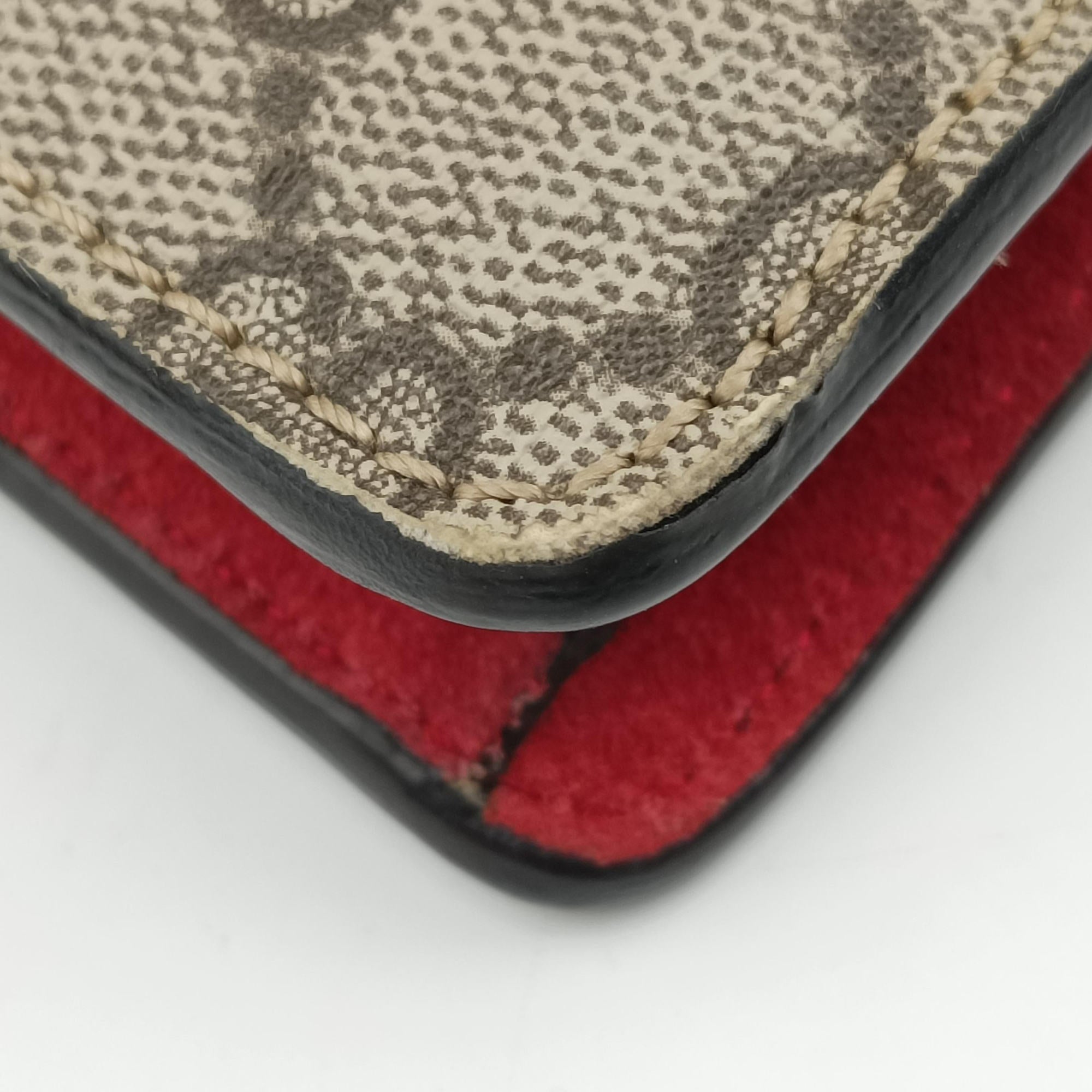 Pre-owned Gucci Dionysus beige×red PVC coated canvas×suede 421970 shoulderbag | stylenewstar
