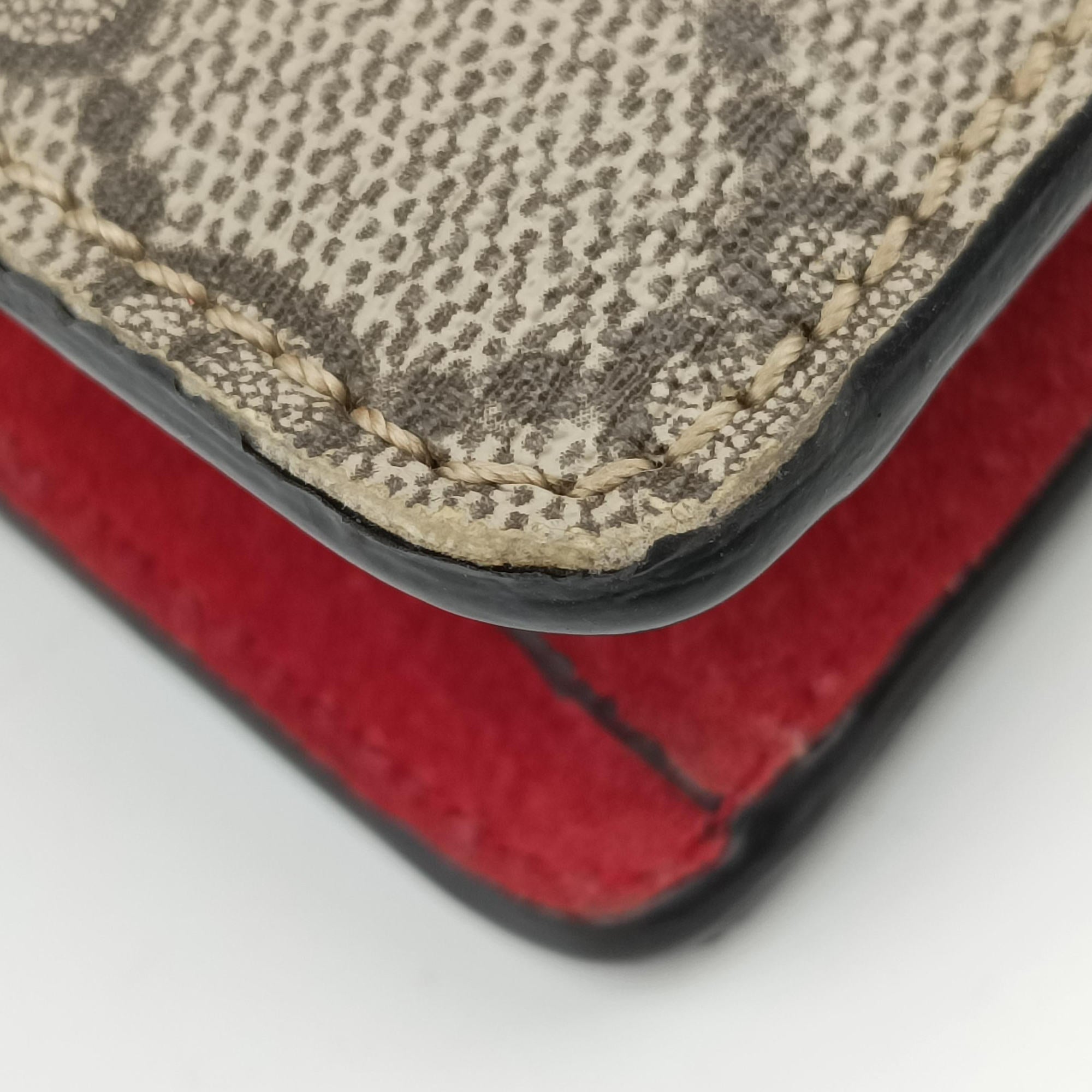 Pre-owned Gucci Dionysus beige×red PVC coated canvas×suede 421970 shoulderbag | stylenewstar