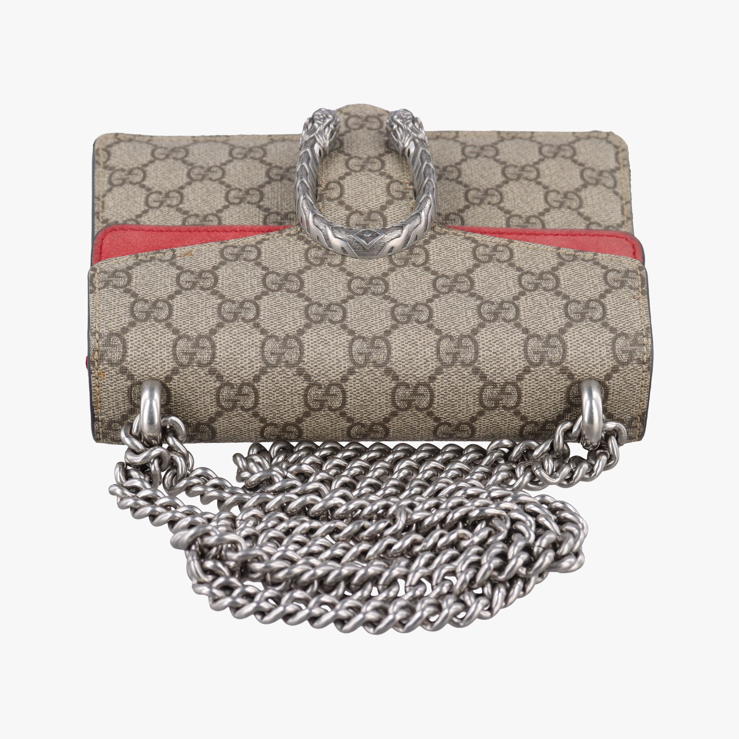 Pre-owned Gucci Dionysus beige×red PVC coated canvas×suede 421970 shoulderbag | stylenewstar