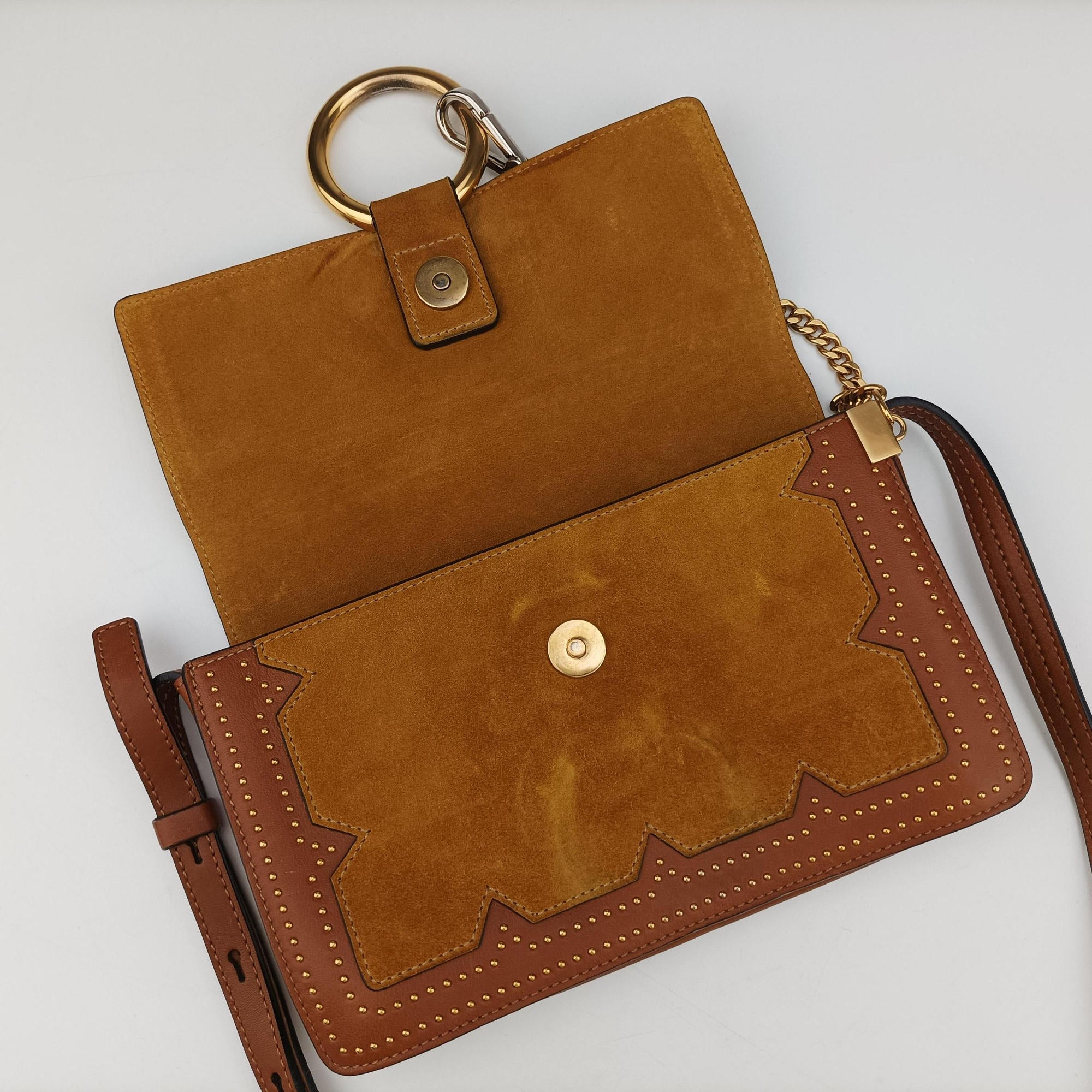 Pre-owned Chloe FAYE Yellow Leather × Suede  shoulderbag | stylenewstar