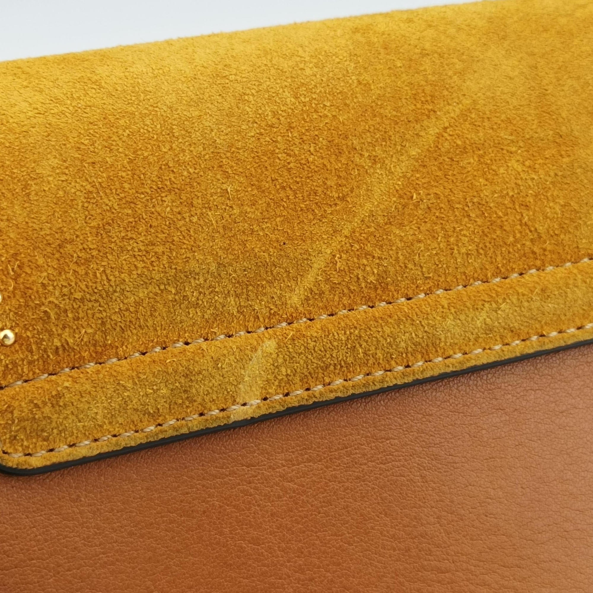 Pre-owned Chloe FAYE Yellow Leather × Suede  shoulderbag | stylenewstar