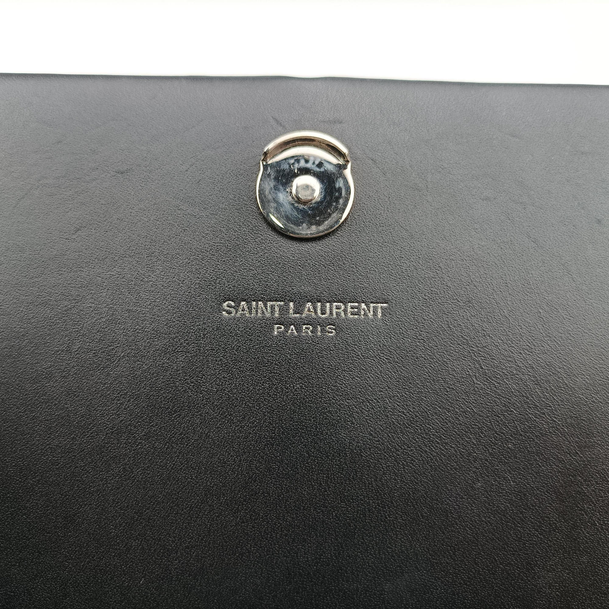 Pre-owned Yves Saint Laurent KATE Black Leather 455263 shoulderbag | stylenewstar