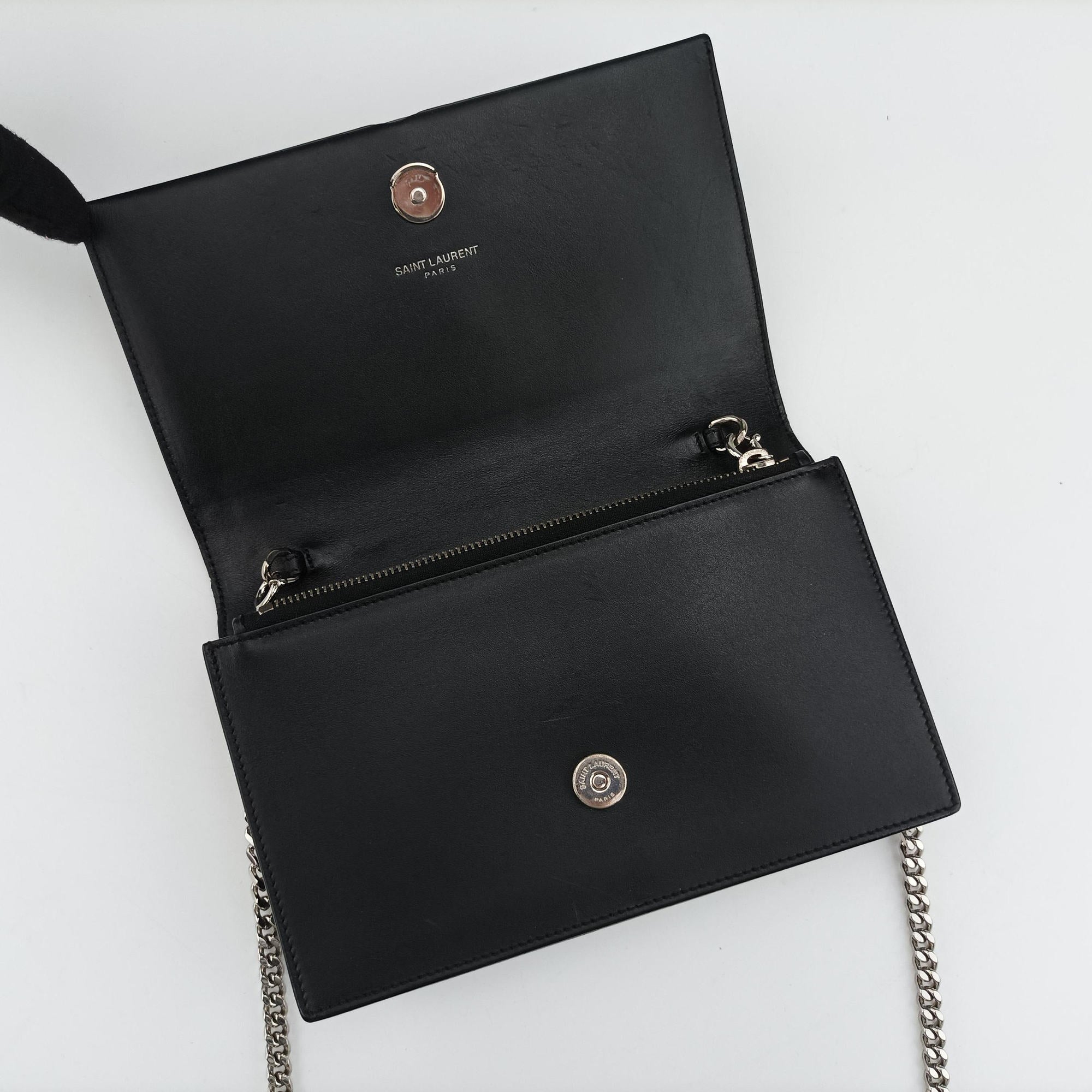 Pre-owned Yves Saint Laurent KATE Black Leather 455263 shoulderbag | stylenewstar