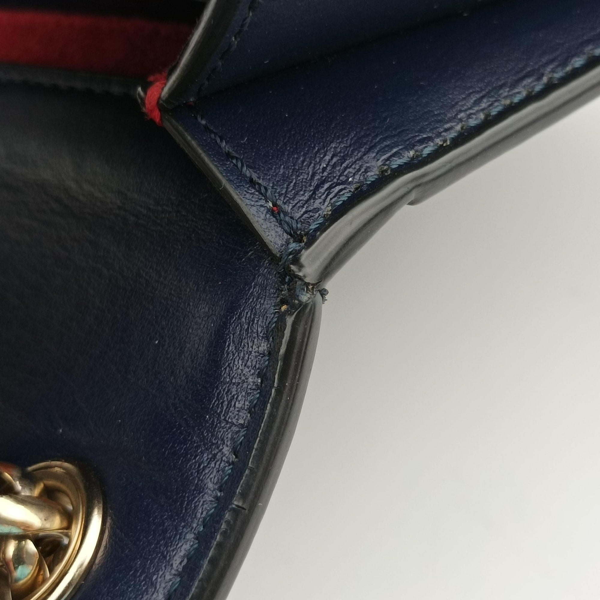 Pre-owned Christian Louboutin Night Tudor Spikes Small Sweet Charity Blue Leather  shoulderbag | stylenewstar