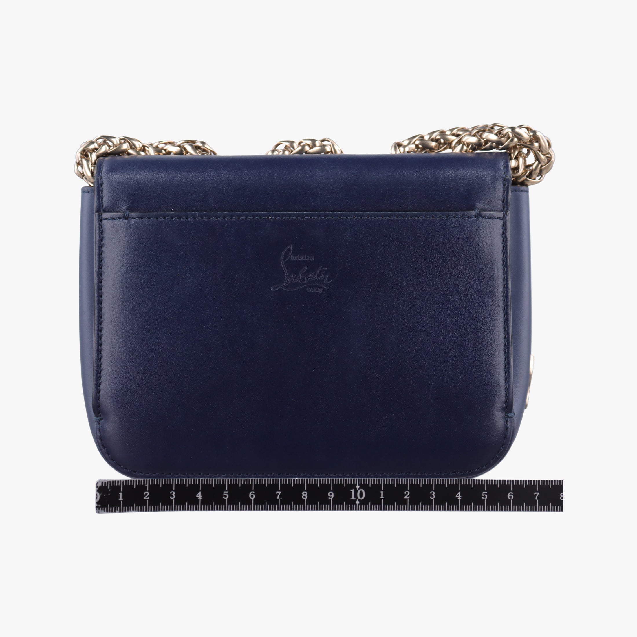 Pre-owned Christian Louboutin Night Tudor Spikes Small Sweet Charity Blue Leather  shoulderbag | stylenewstar