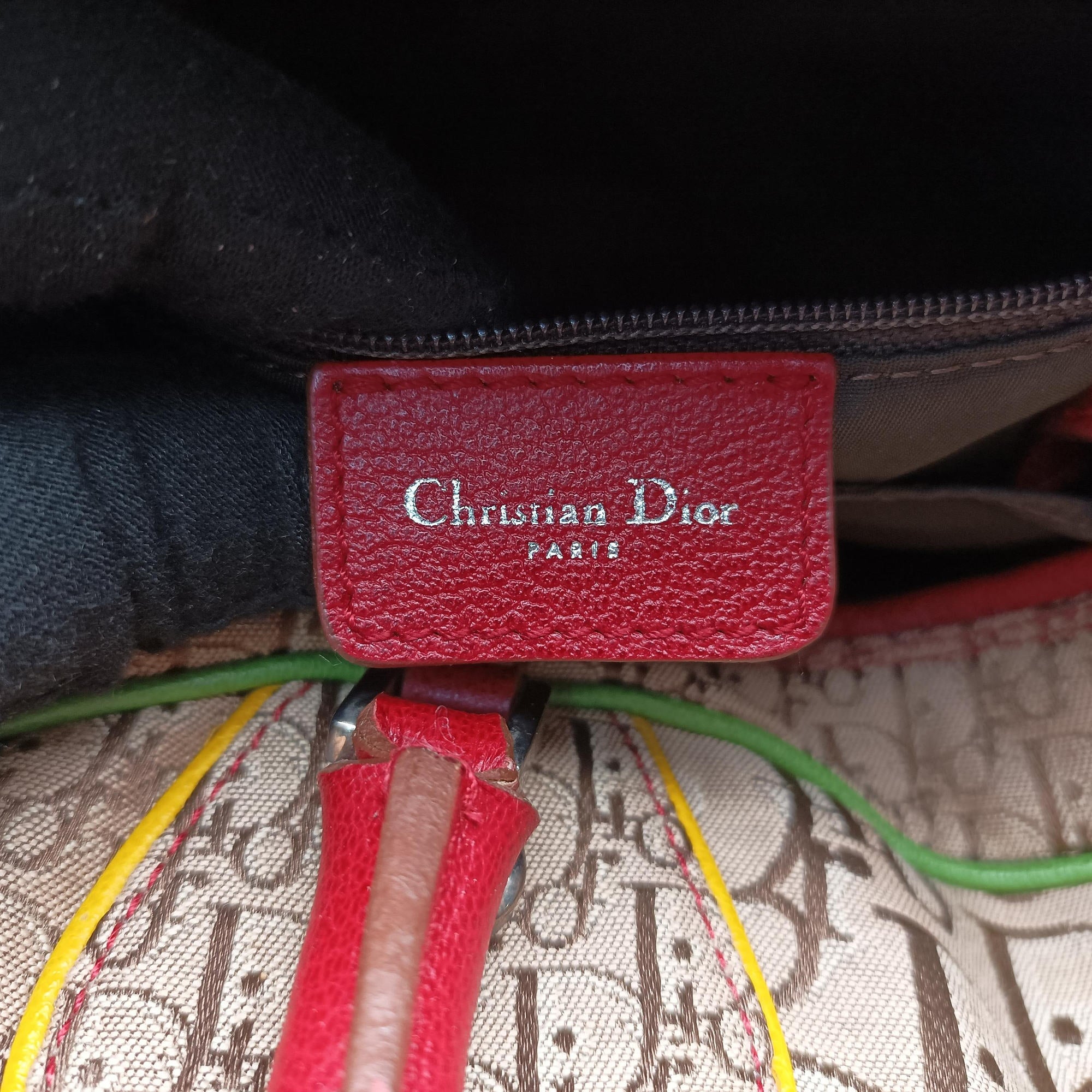 Pre-owned Christian Dior Rasta Trotter beige×Multicolour Canvas × Leather  handbag | stylenewstar