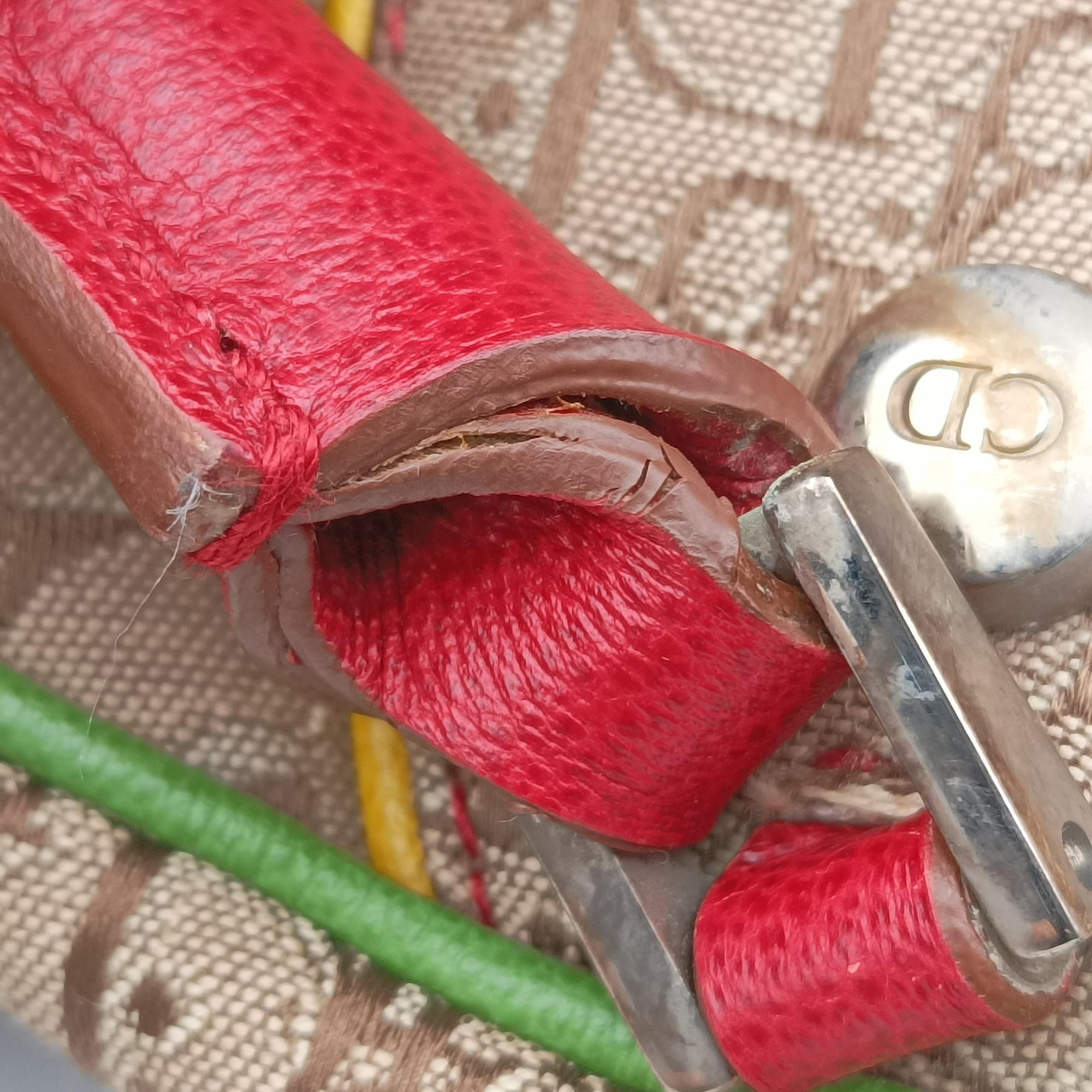 Pre-owned Christian Dior Rasta Trotter beige×Multicolour Canvas × Leather  handbag | stylenewstar