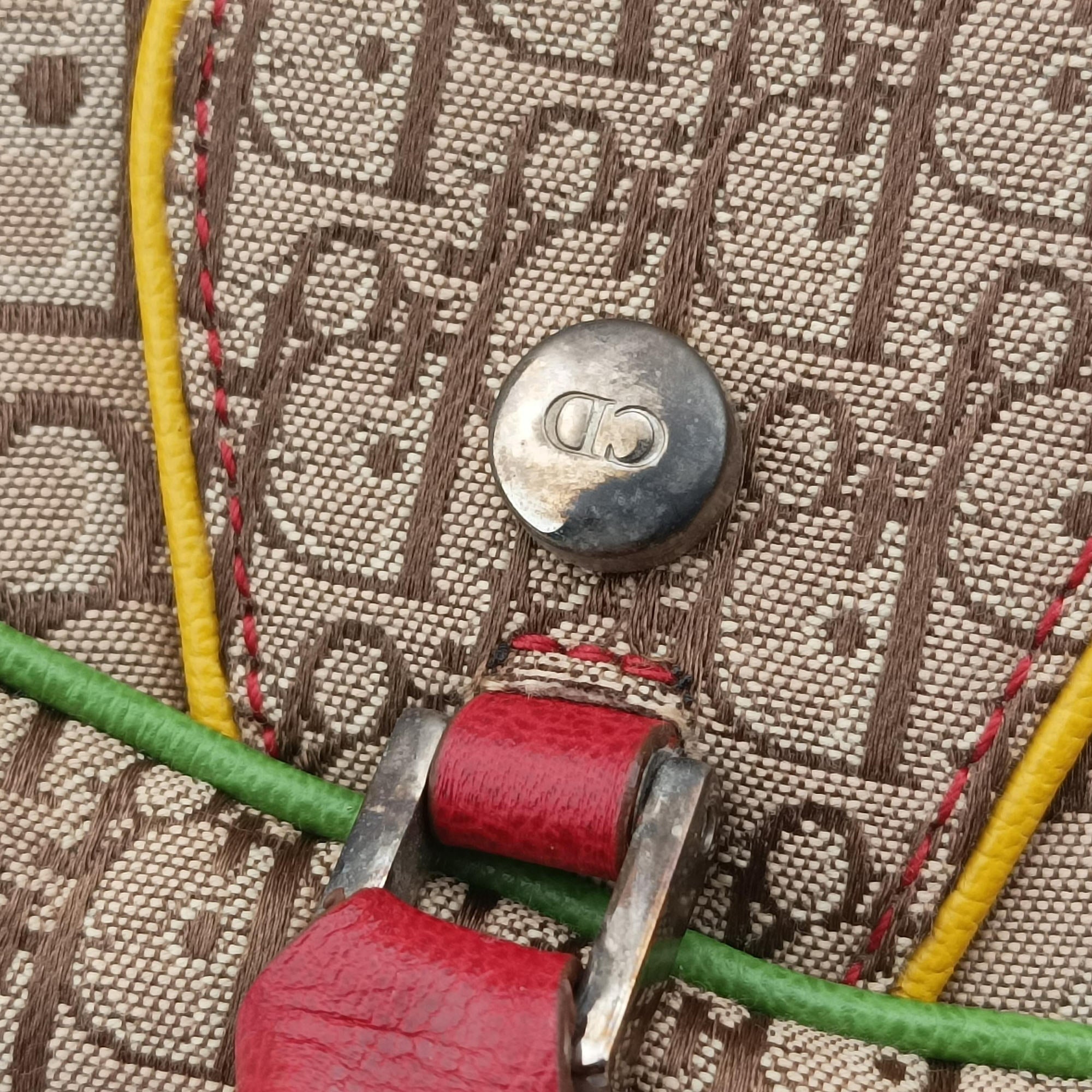 Pre-owned Christian Dior Rasta Trotter beige×Multicolour Canvas × Leather  handbag | stylenewstar