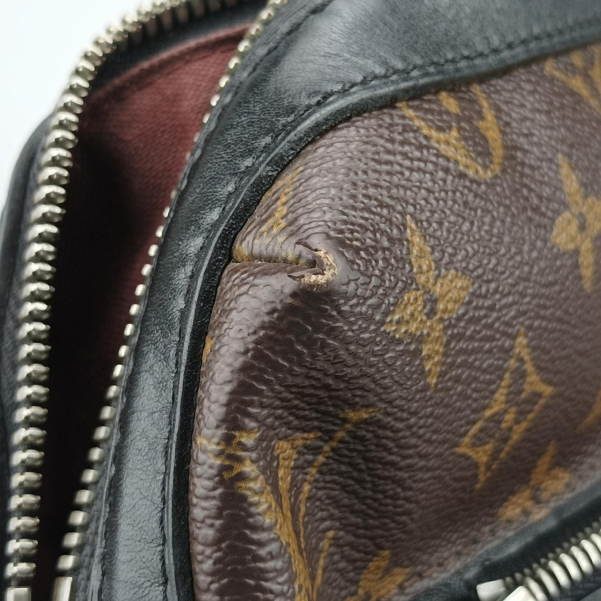 Pre-owned Louis Vuitton TORRES brown×black Monogram Macassar×calf leather M40387 shoulderbag | stylenewstar