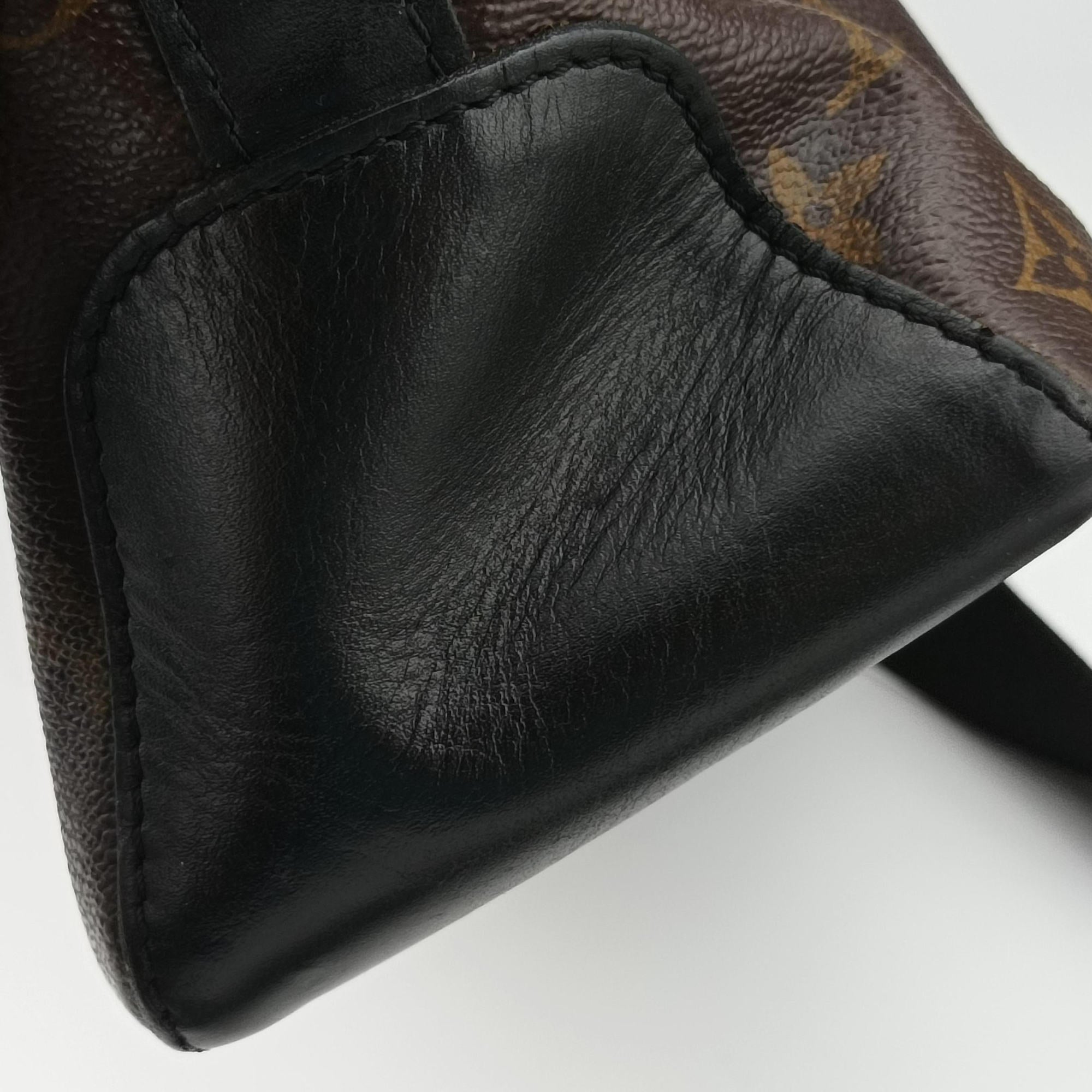 Pre-owned Louis Vuitton TORRES brown×black Monogram Macassar×calf leather M40387 shoulderbag | stylenewstar