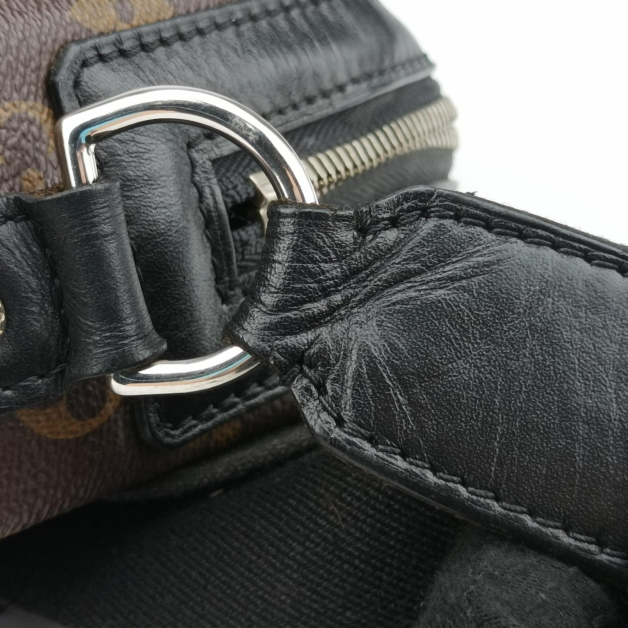 Pre-owned Louis Vuitton TORRES brown×black Monogram Macassar×calf leather M40387 shoulderbag | stylenewstar