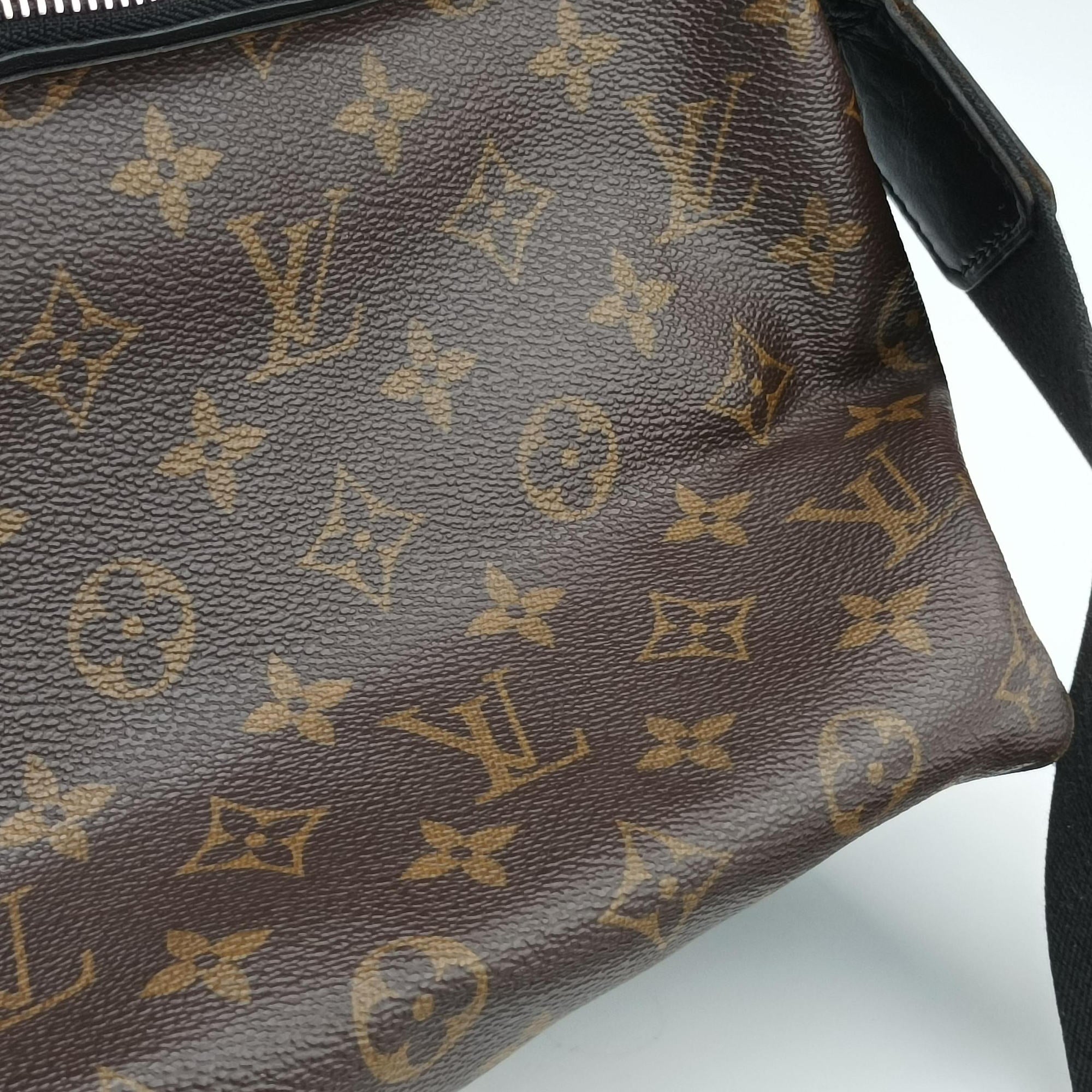 Pre-owned Louis Vuitton TORRES brown×black Monogram Macassar×calf leather M40387 shoulderbag | stylenewstar