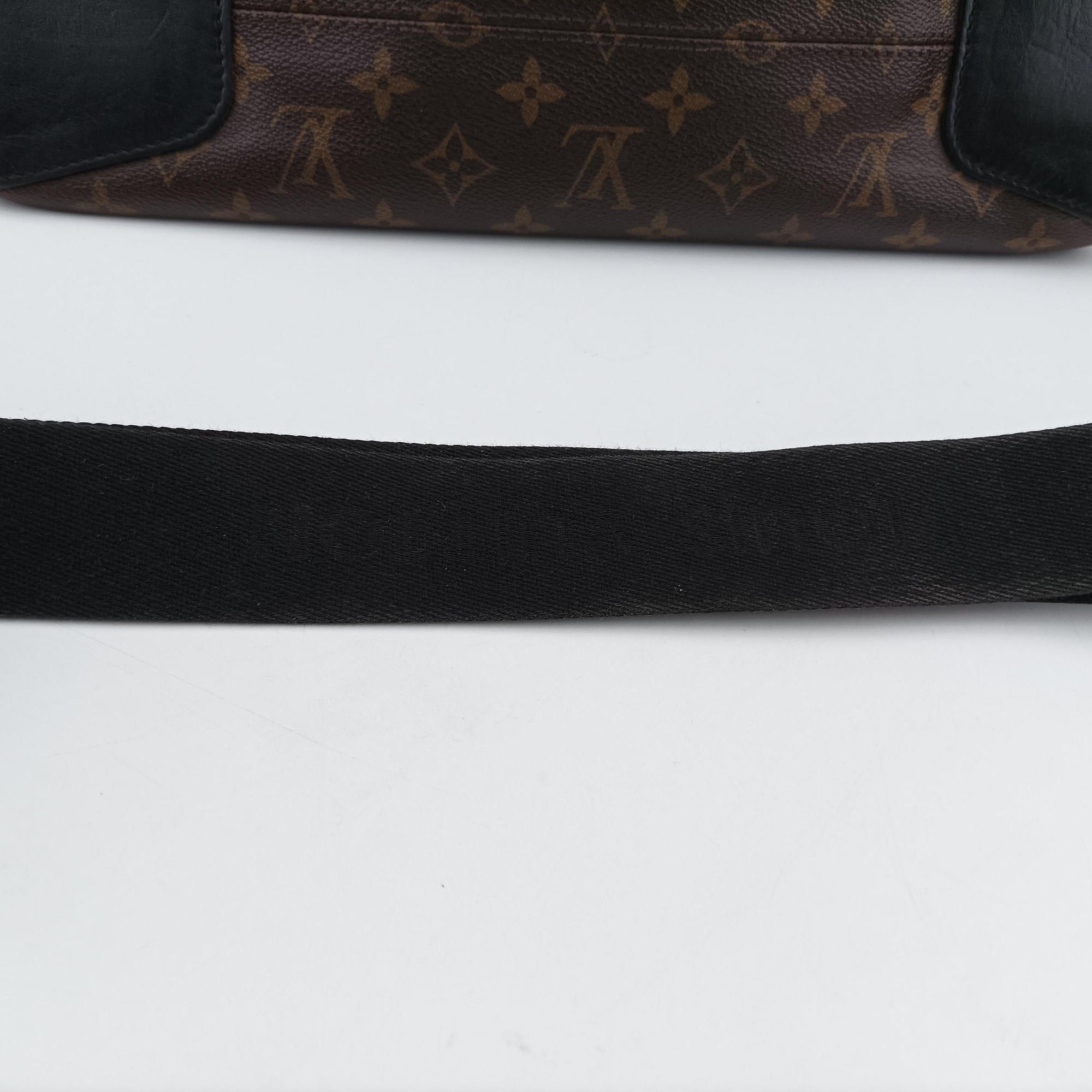 Pre-owned Louis Vuitton TORRES brown×black Monogram Macassar×calf leather M40387 shoulderbag | stylenewstar