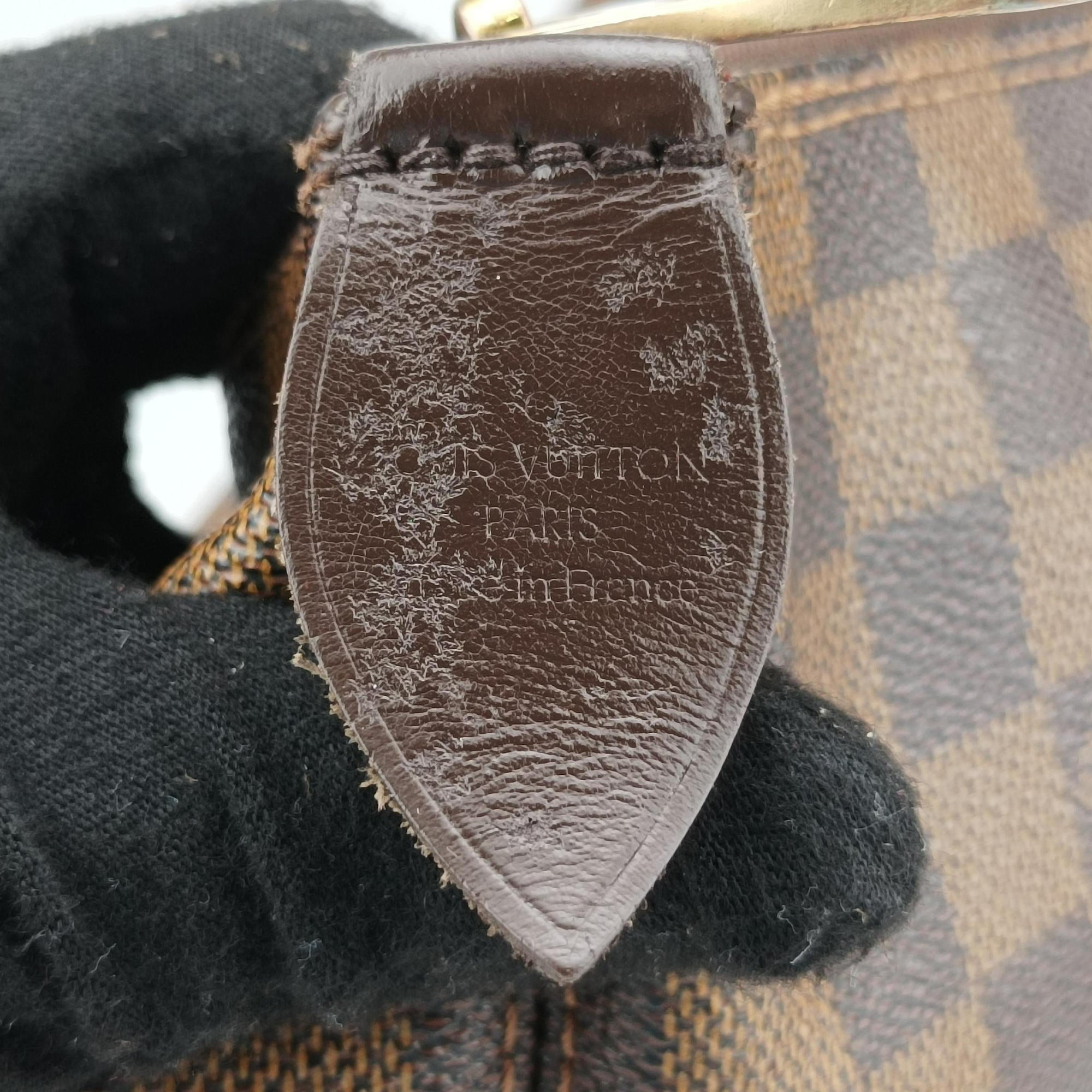 Pre-owned Louis Vuitton SALEYA MM EBENE Damier Canvas N51182 handbag | stylenewstar