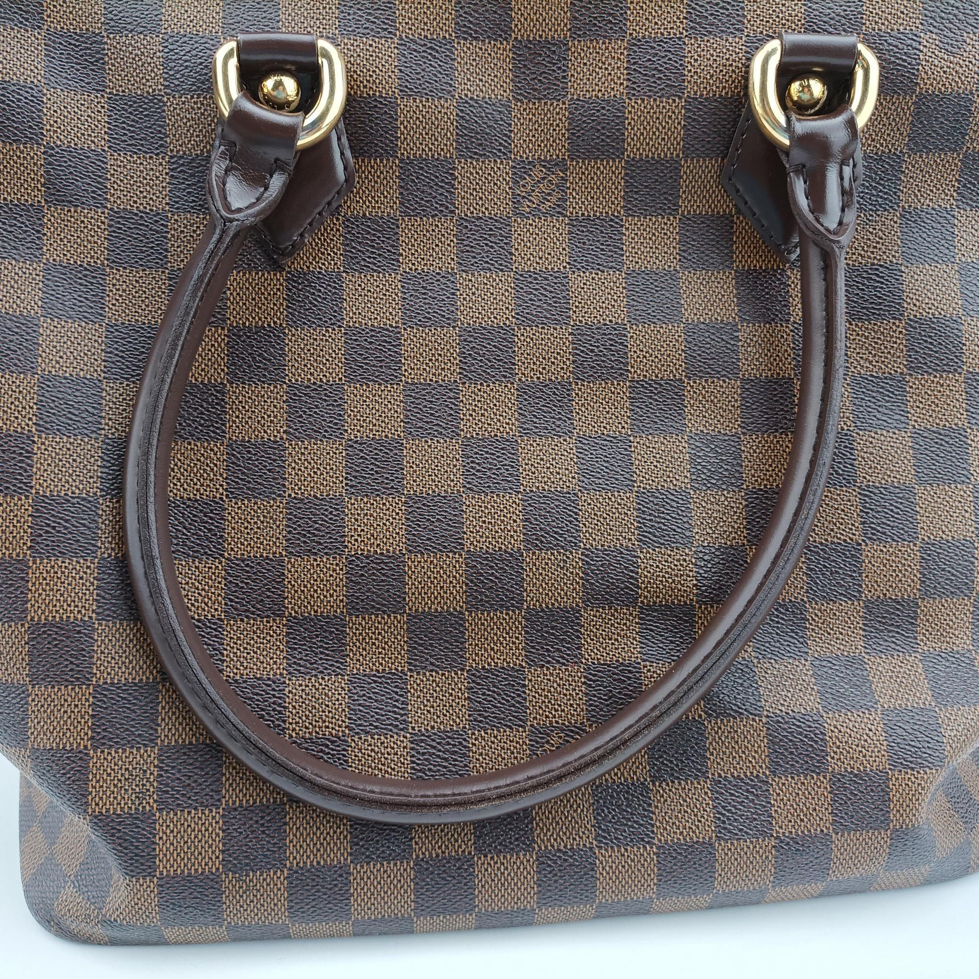 Pre-owned Louis Vuitton SALEYA MM EBENE Damier Canvas N51182 handbag | stylenewstar