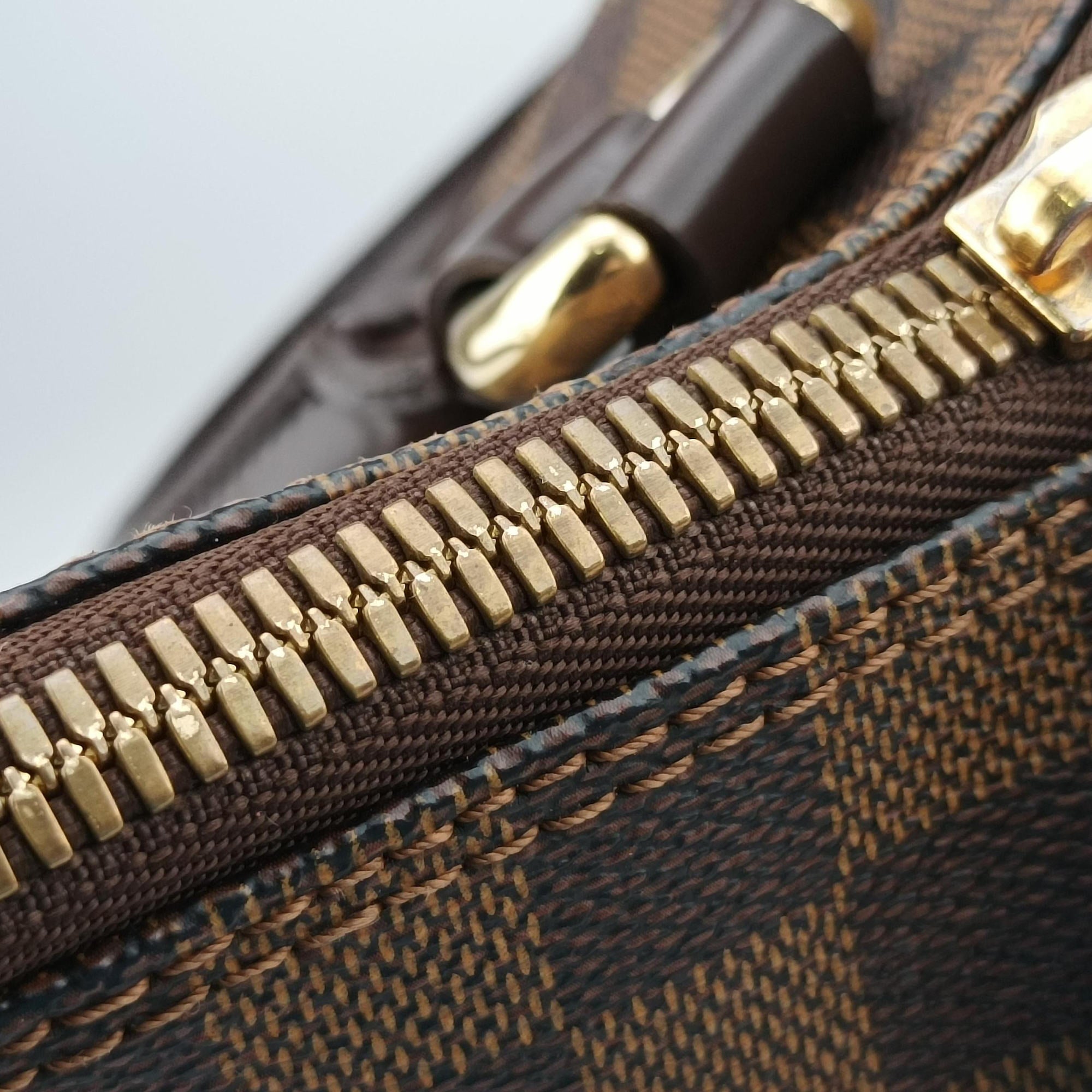 Pre-owned Louis Vuitton SALEYA MM EBENE Damier Canvas N51182 handbag | stylenewstar