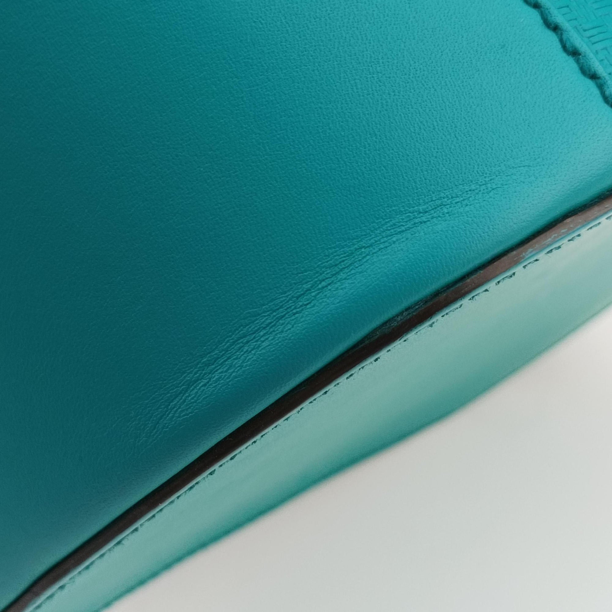 Pre-owned Gucci Bright Diamante Bucket Blue Leather 354229 shoulderbag | stylenewstar