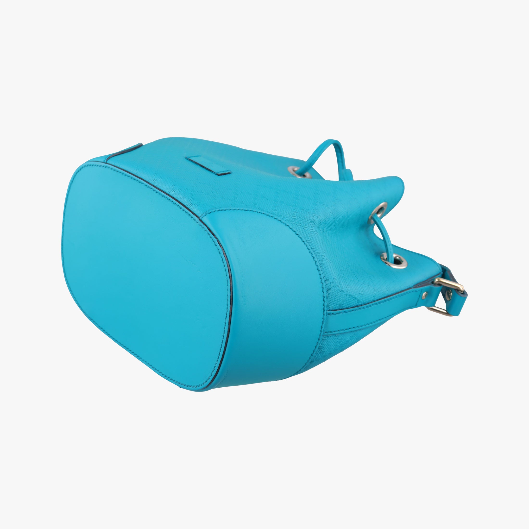 Pre-owned Gucci Bright Diamante Bucket Blue Leather 354229 shoulderbag | stylenewstar
