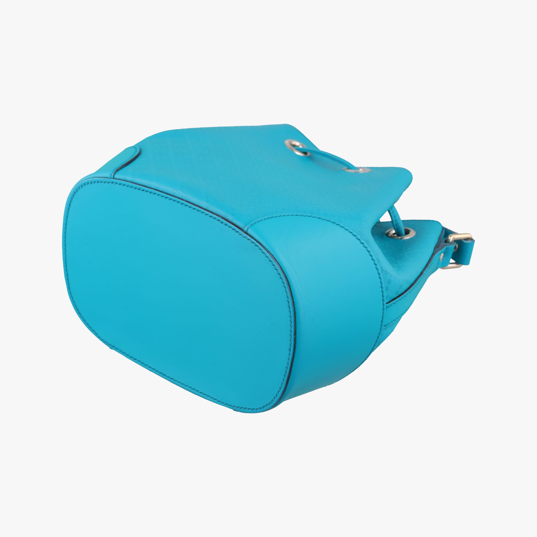 Pre-owned Gucci Bright Diamante Bucket Blue Leather 354229 shoulderbag | stylenewstar